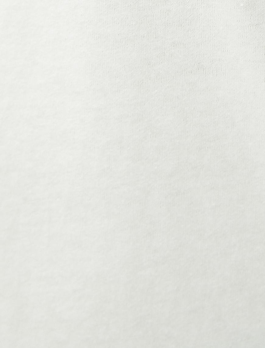   Sırt Baskılı Tişört Kısa Kollu Bisiklet Yaka Pamuklu
