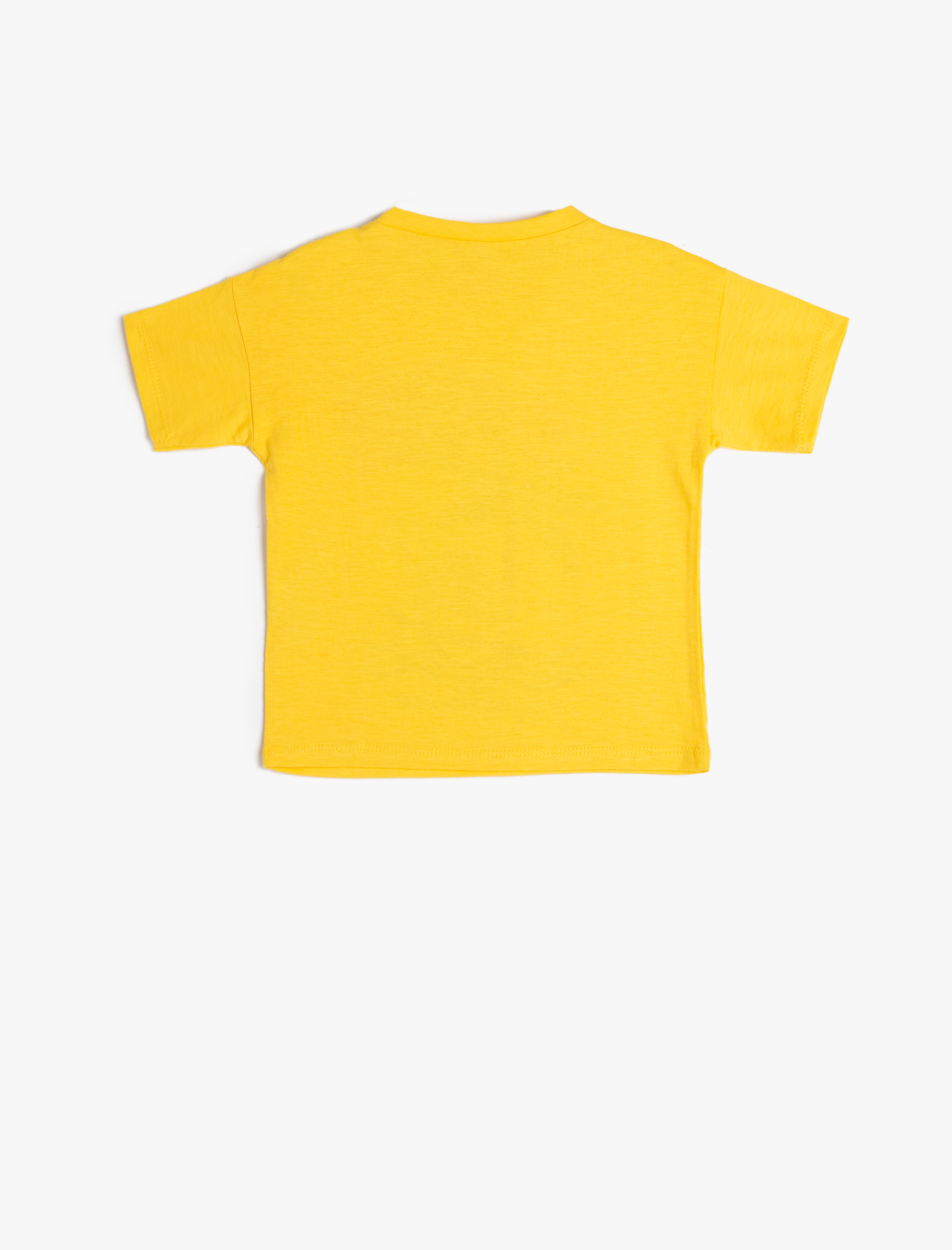  Erkek Bebek Tişört Kısa Kollu Bisiklet Yaka Kaplumbağa Baskılı Pamuklu