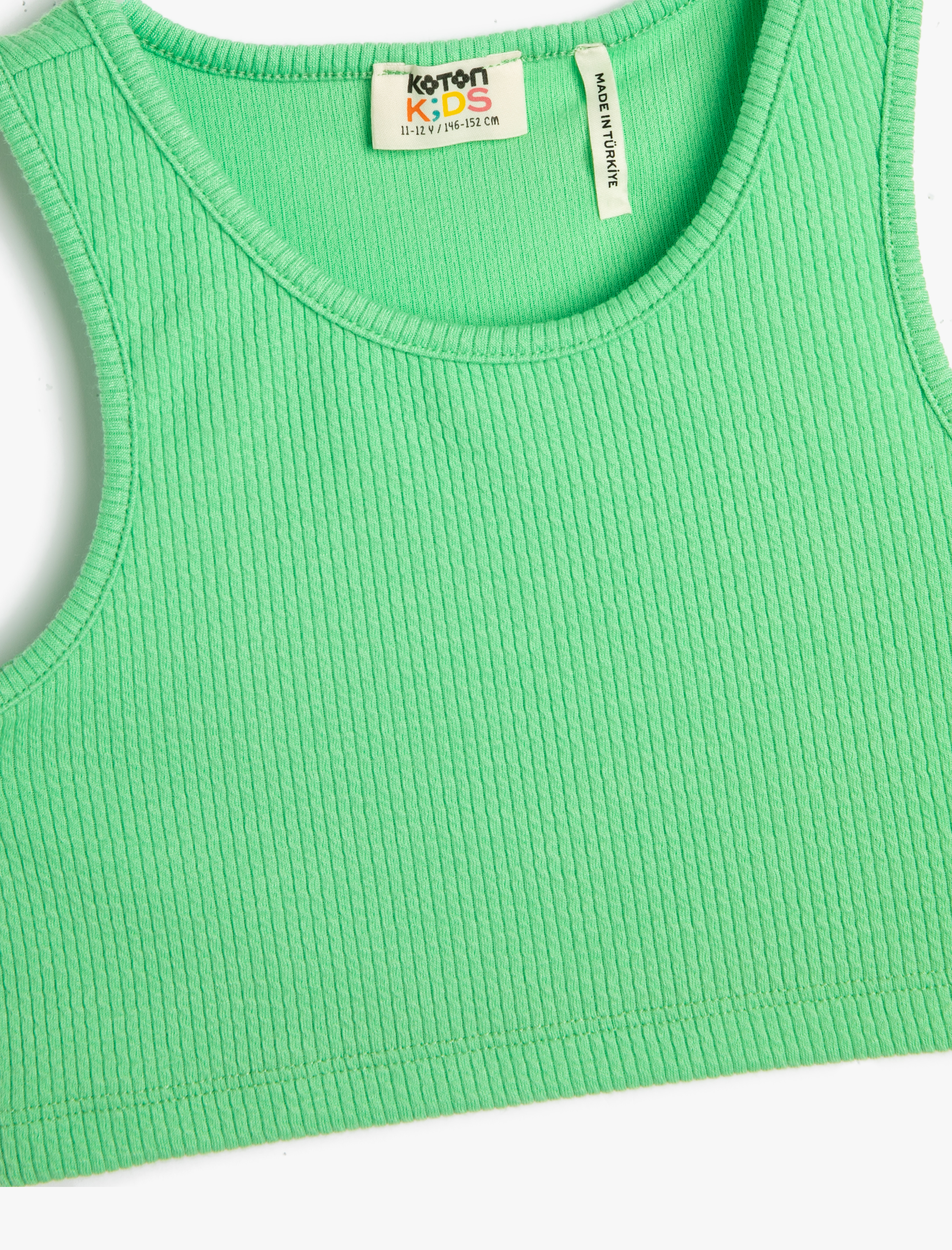  Kız Çocuk Spor Yarım Atlet Ribanalı Yuvarlak Yaka