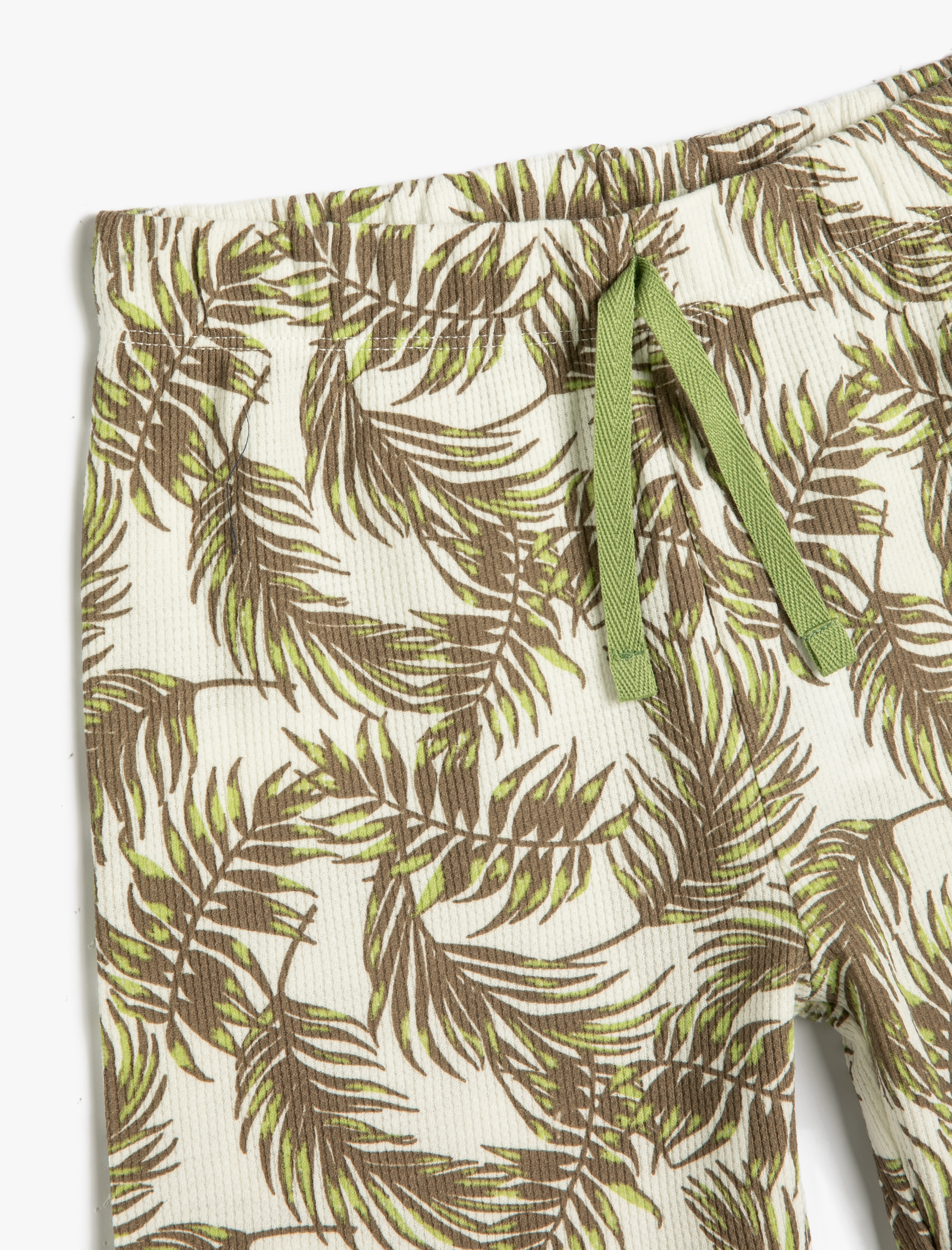  Erkek Çocuk Şort Floral Desenli Beli Bağlamalı Ribanalı Pamuklu