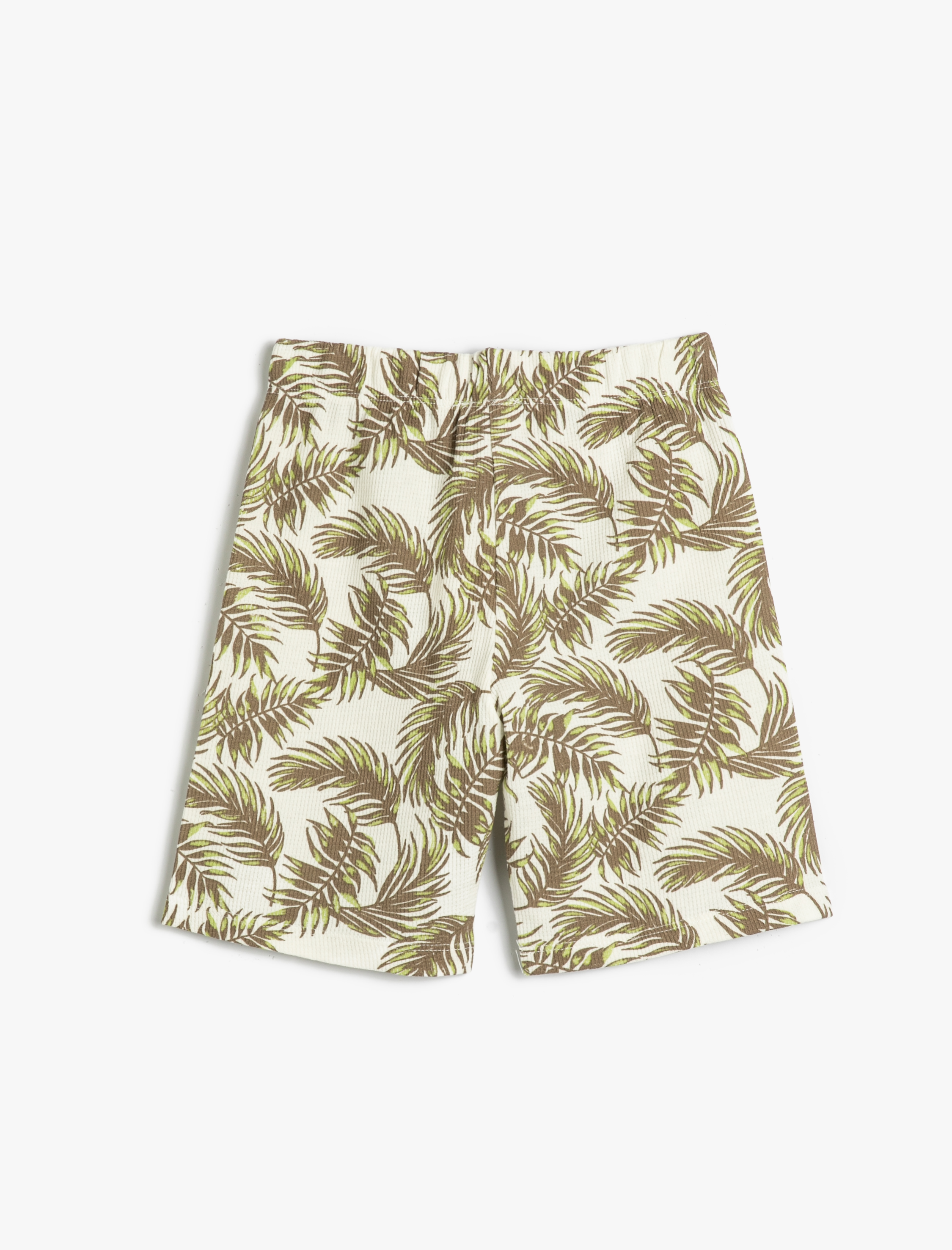  Erkek Çocuk Şort Floral Desenli Beli Bağlamalı Ribanalı Pamuklu