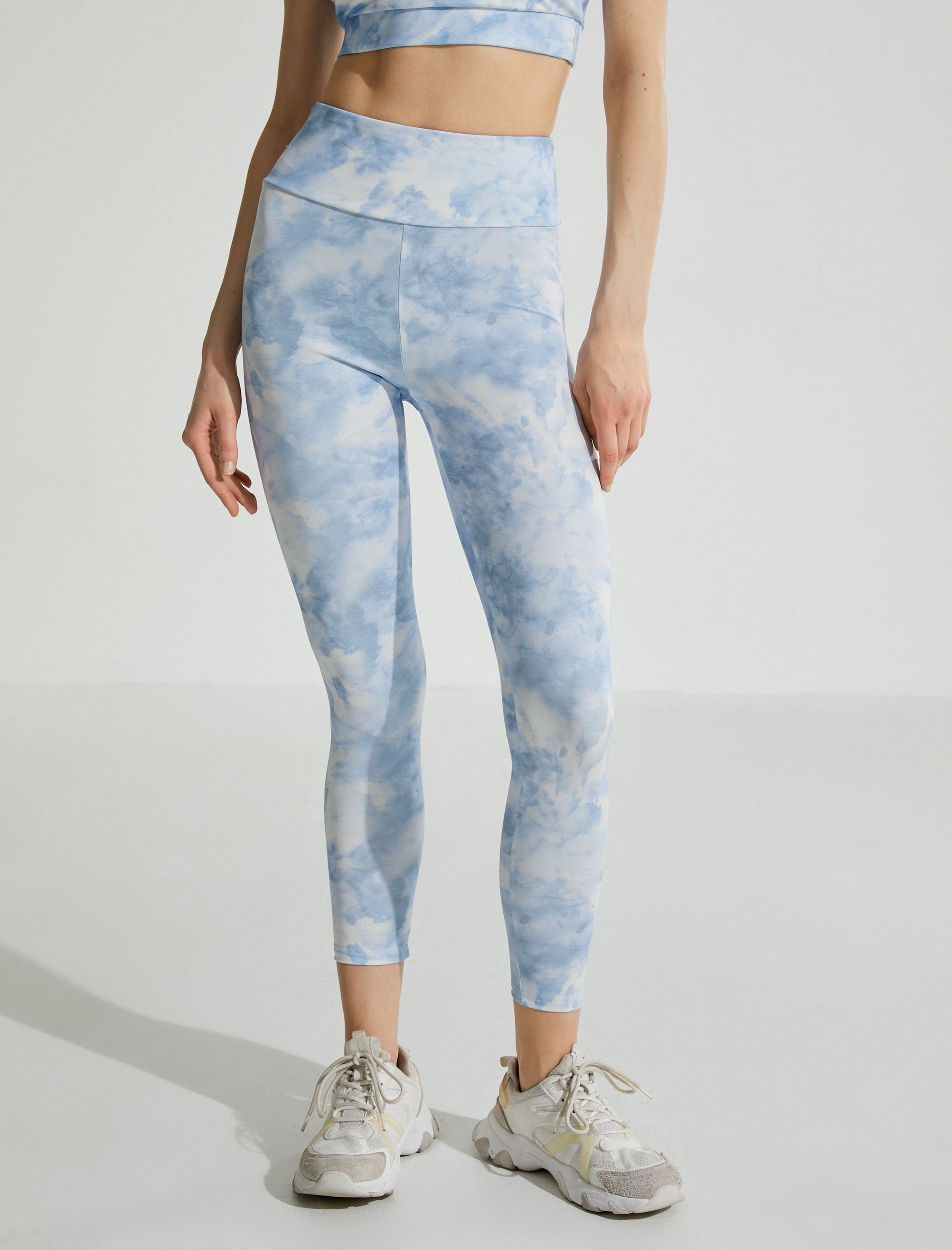   Soyut Desenli Yoga Tayt Yüksek Bel