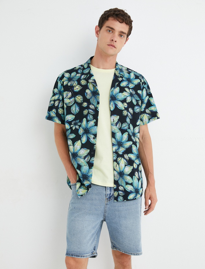  Oversize Kot Şort Cep Detaylı Düğmeli Pamuklu