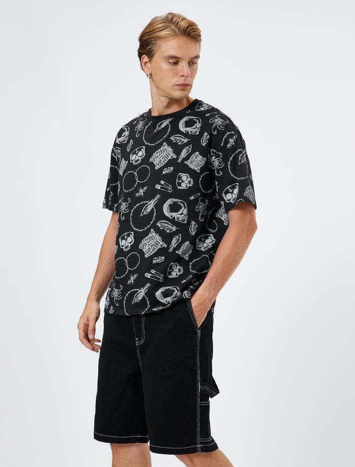  Kargo Şort Cepli Dikiş Detaylı Düğmeli Pamuklu