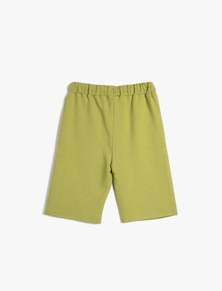 Erkek Çocuk Şort Beli Bağlamalı Basic Cepli Pamuklu