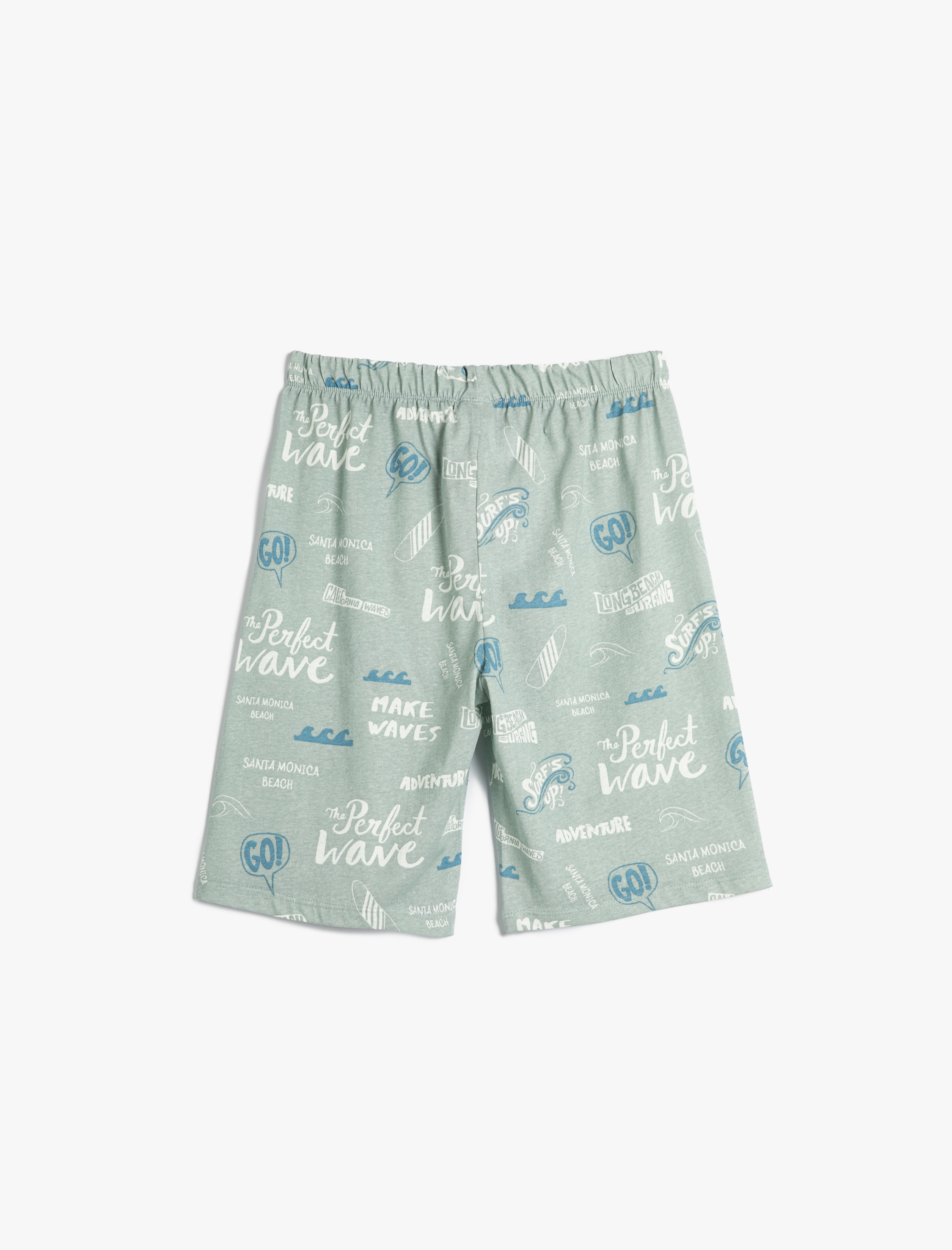  Erkek Çocuk Şort Beli Bağlamalı Baskılı Pamuklu