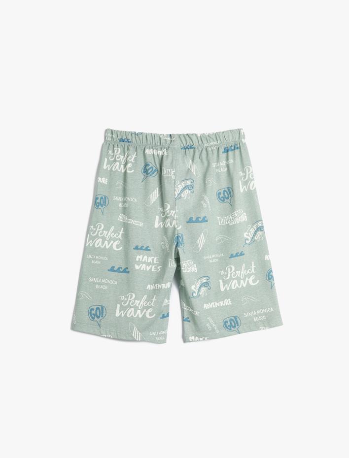 Erkek Çocuk Şort Beli Bağlamalı Baskılı Pamuklu