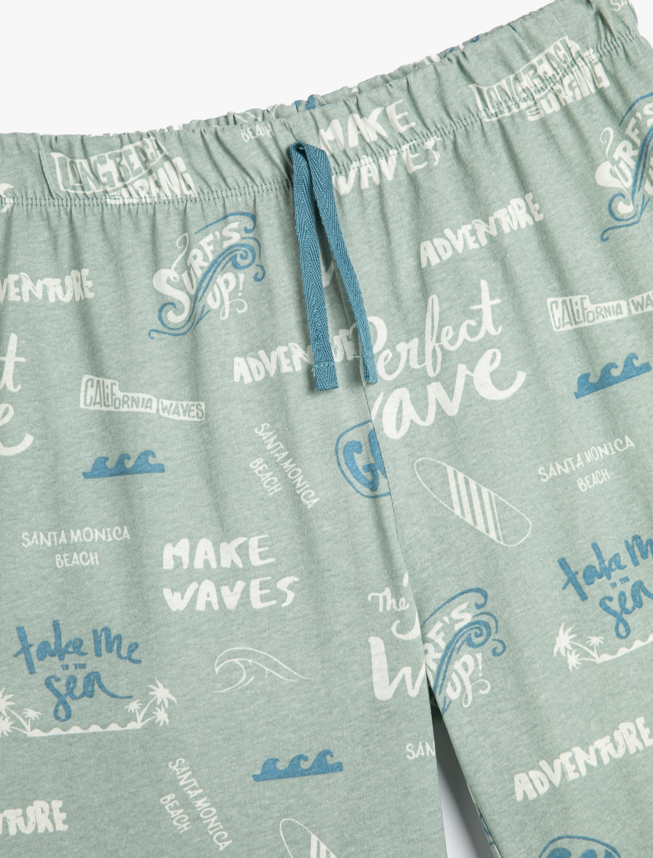  Erkek Çocuk Şort Beli Bağlamalı Baskılı Pamuklu