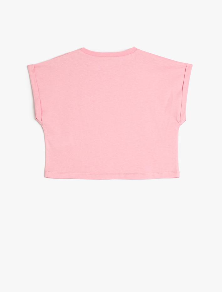 Kız Çocuk Oversize Tişört Lisanslı Kısa Kollu Bisiklet Yaka Pamuklu