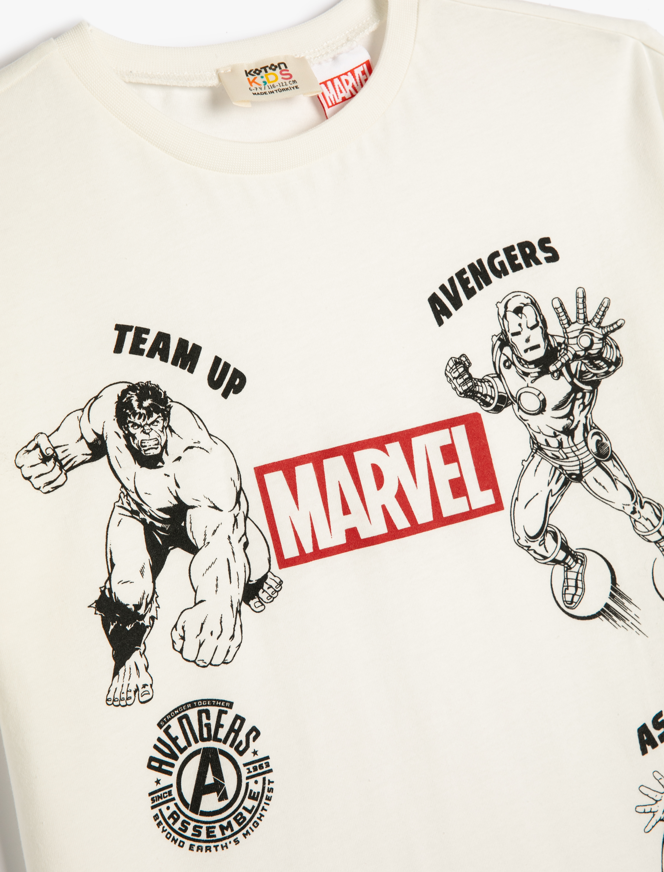  Erkek Çocuk Marvel Tişört Lisanslı Kısa Kollu Bisiklet Yaka Pamuklu