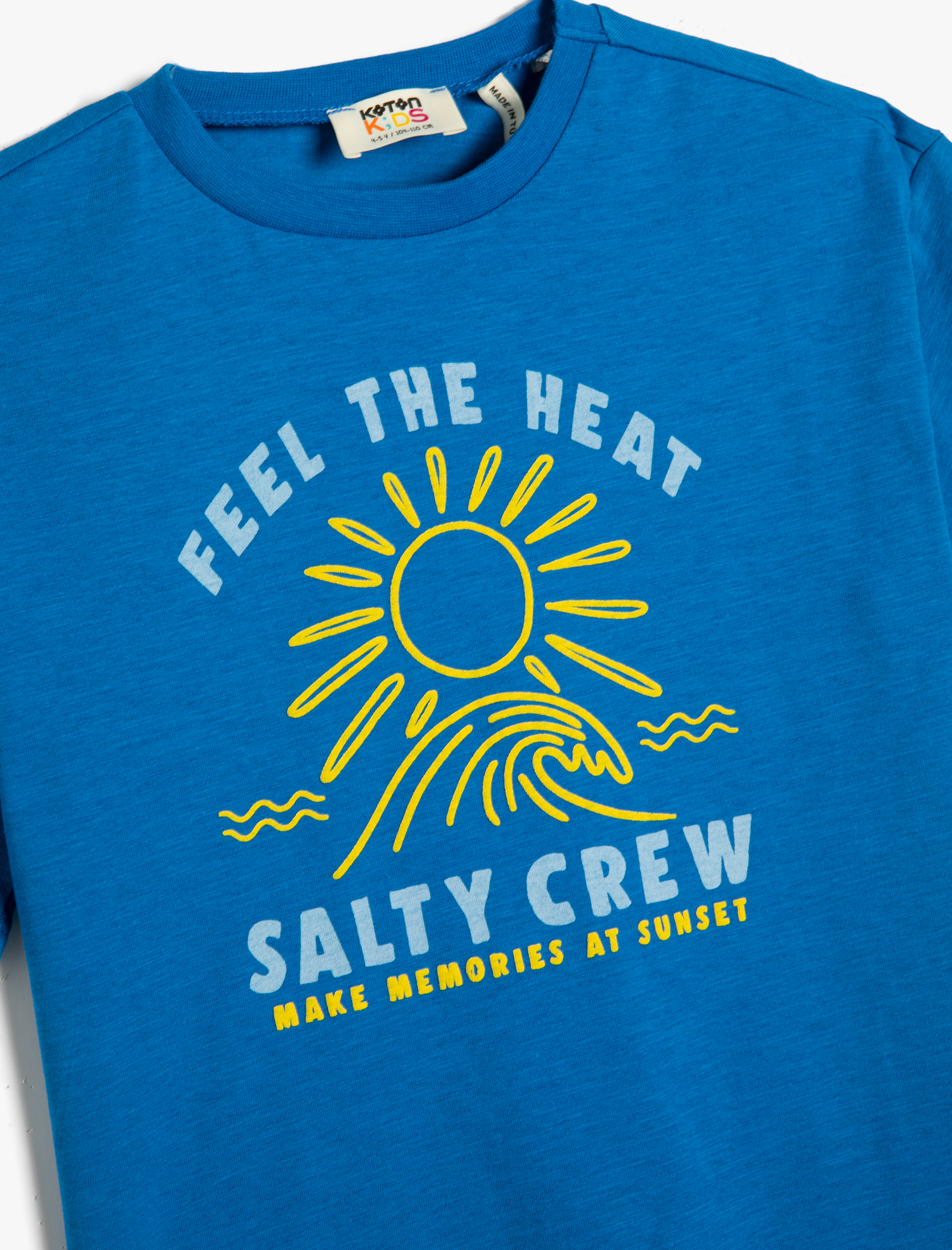  Erkek Çocuk Tişört Baskılı Kısa Kollu Bisiklet Yaka Pamuklu