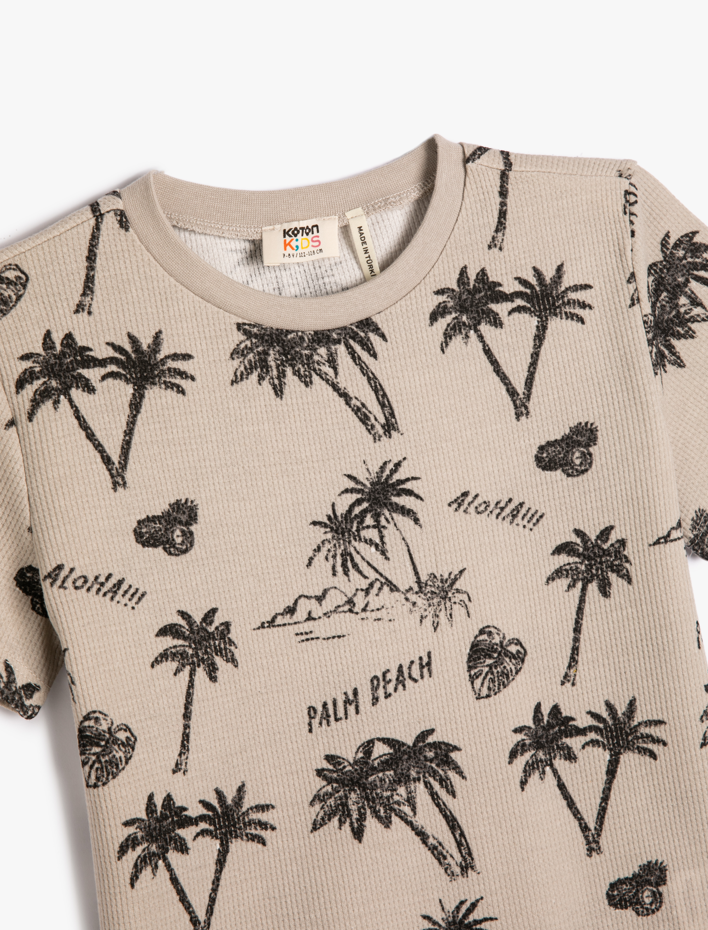  Erkek Çocuk Tişört Baskılı Kısa Kollu Bisiklet Yaka Pamuklu