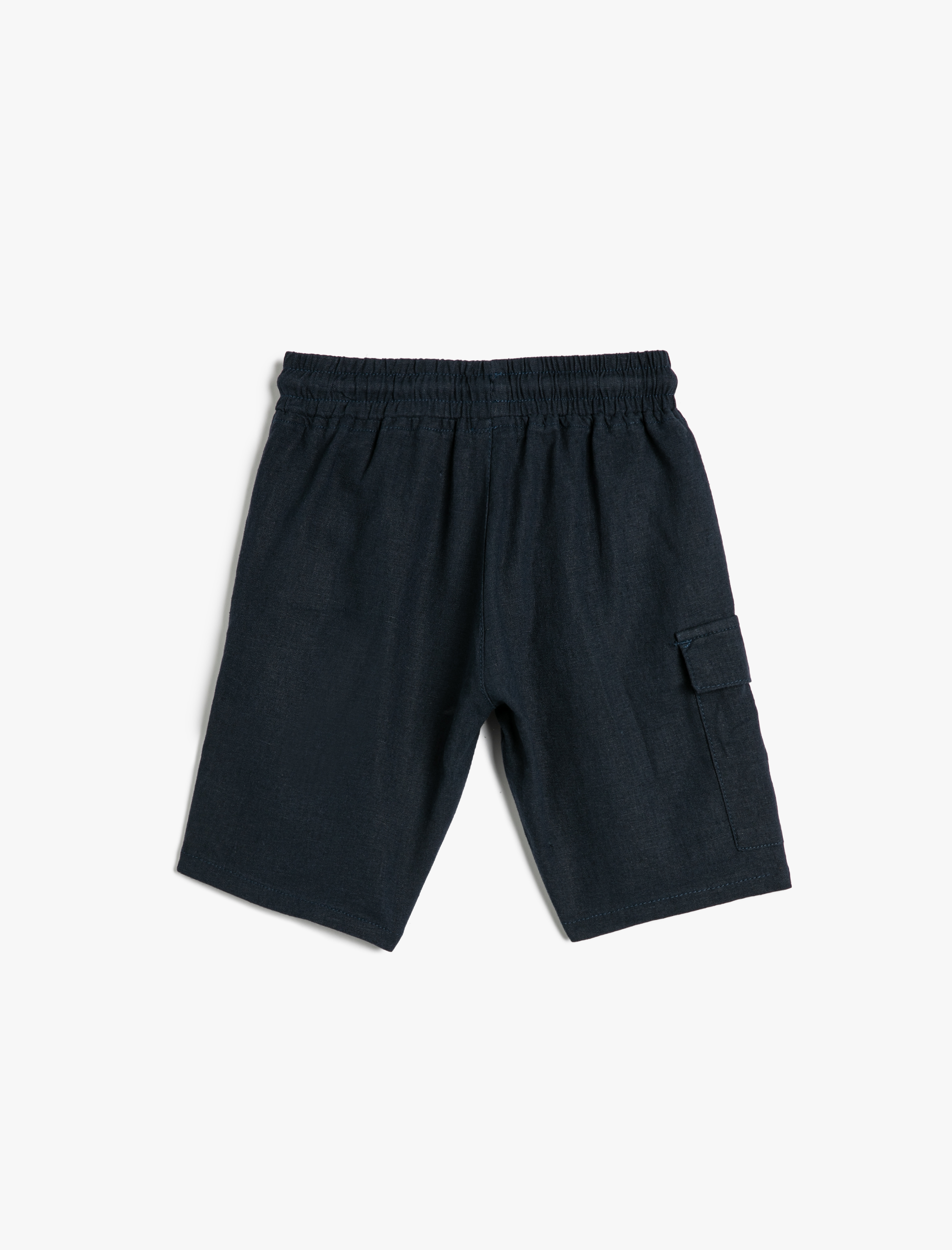  Erkek Çocuk Keten Şort Beli Bağlamalı Cepli