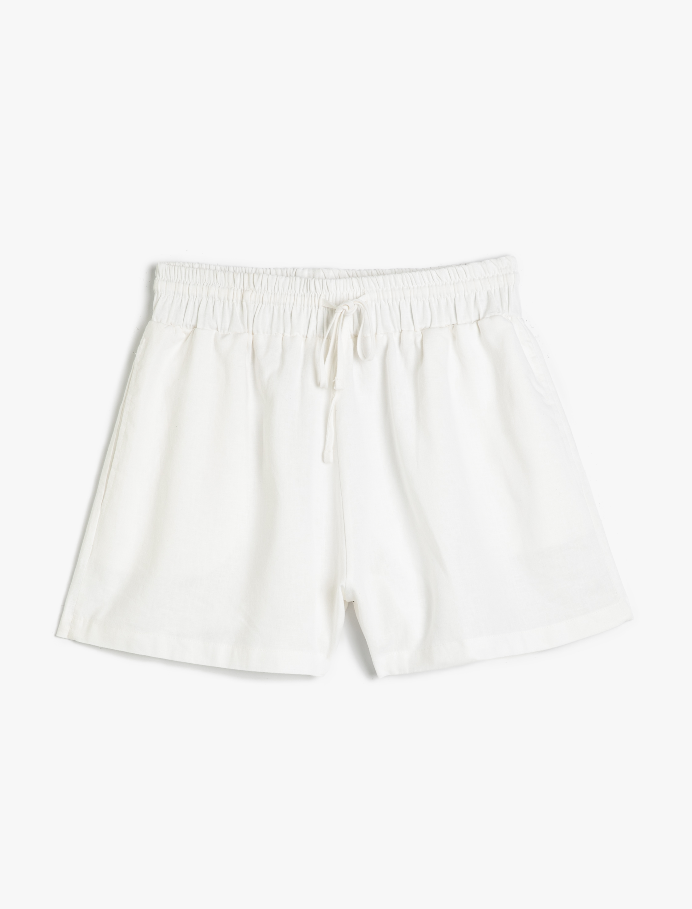   Mini Plaj Şortu Beli Bağcıklı Rahat Kesim