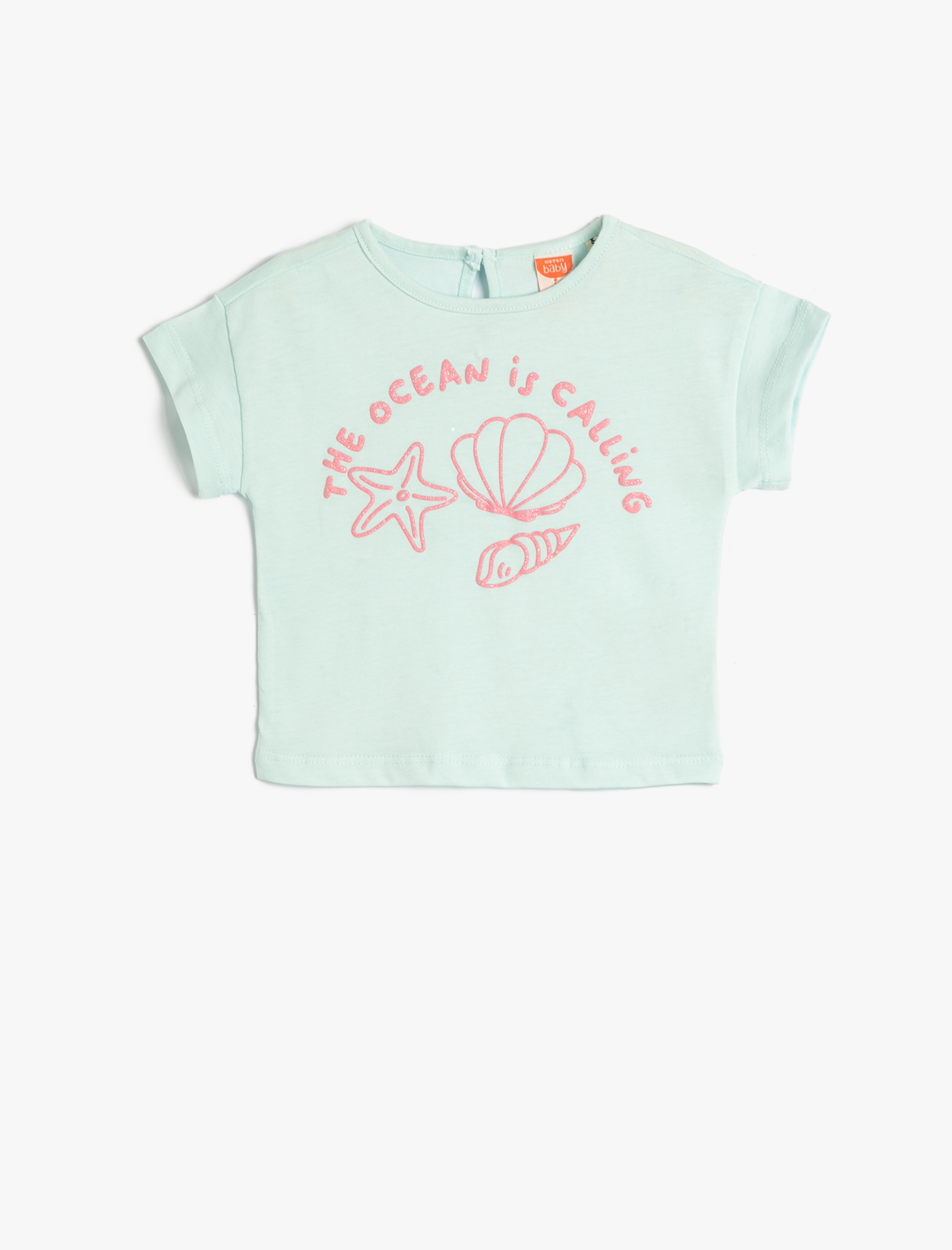  Kız Bebek Tişört Baskılı Kısa Kollu Bisiklet Yaka Pamuklu