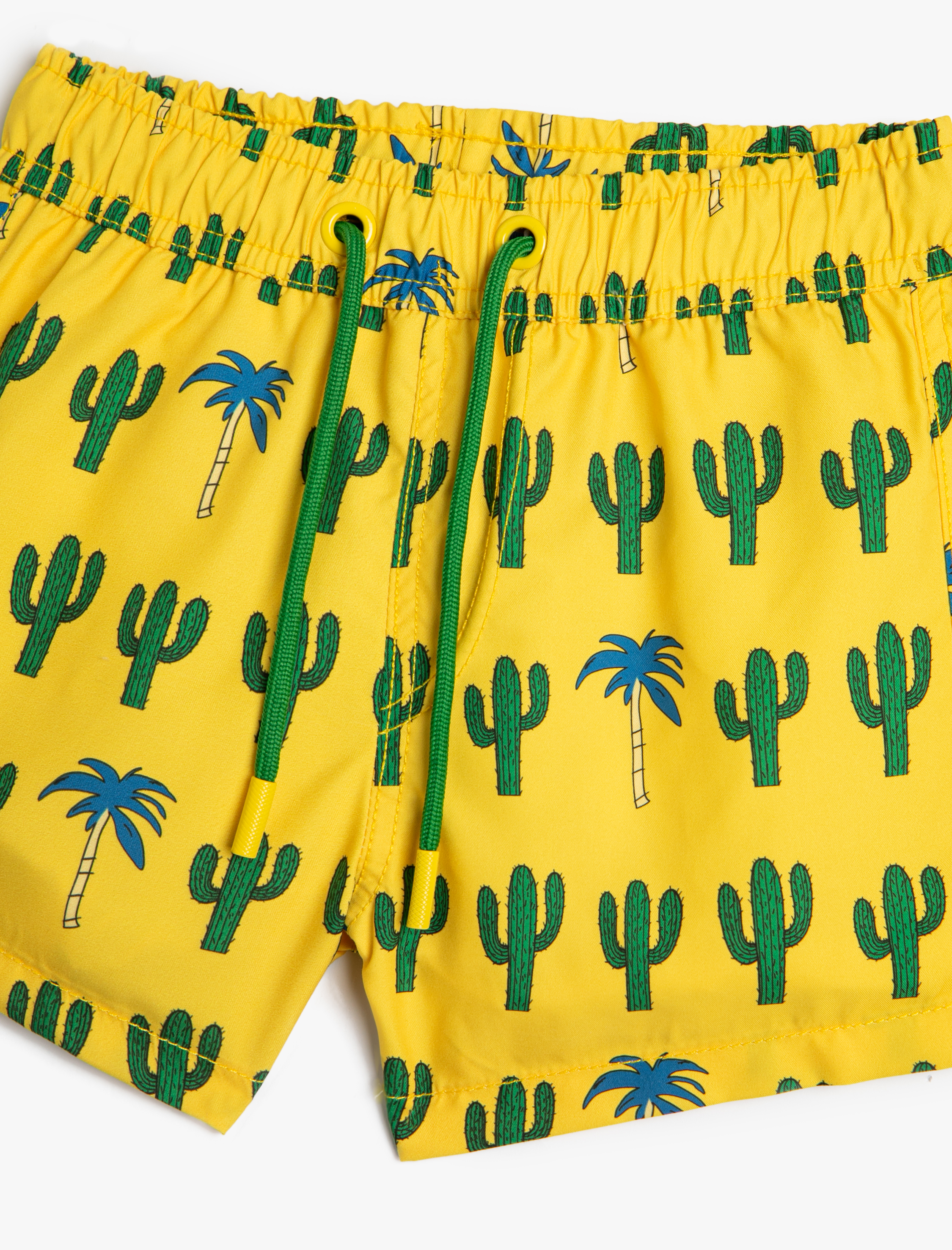  Erkek Çocuk Mayo Beli Bağlamalı Kaktüs Baskılı File Astarlı