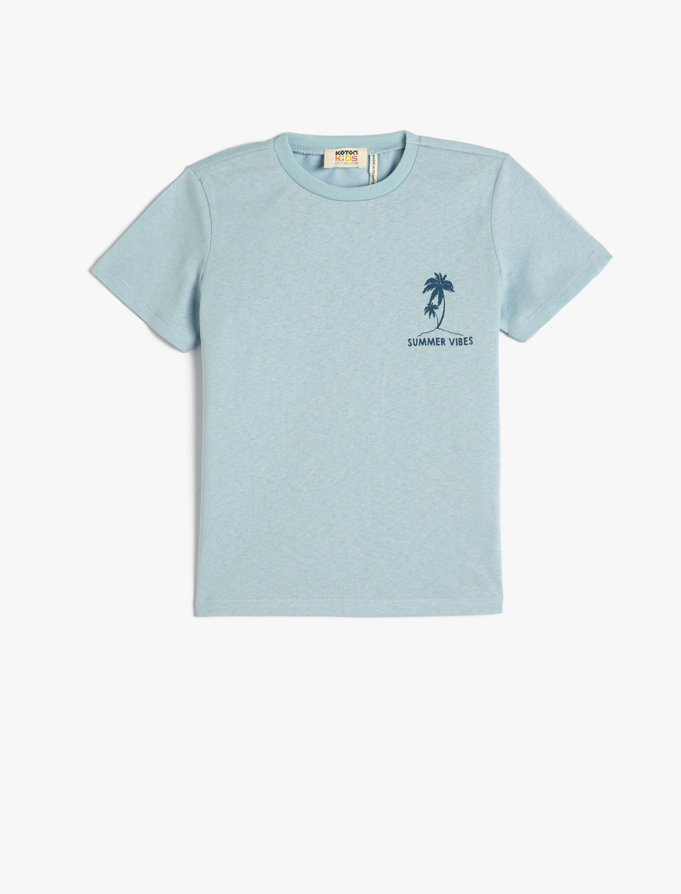  Erkek Çocuk Tişört Kısa Kollu Bisiklet Yaka Pamuklu Baskılı Detaylı