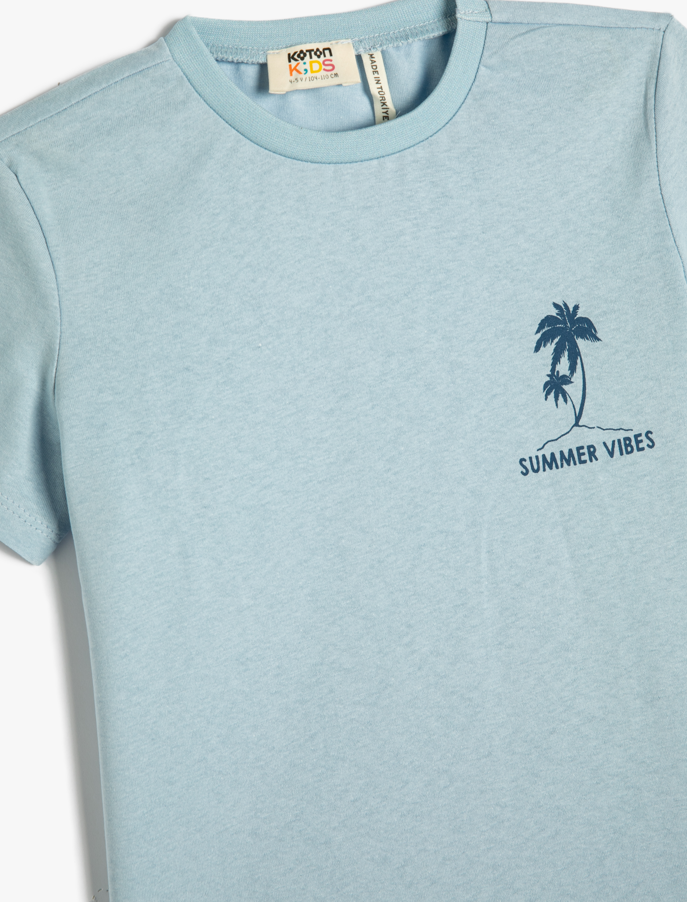  Erkek Çocuk Tişört Kısa Kollu Bisiklet Yaka Pamuklu Baskılı Detaylı