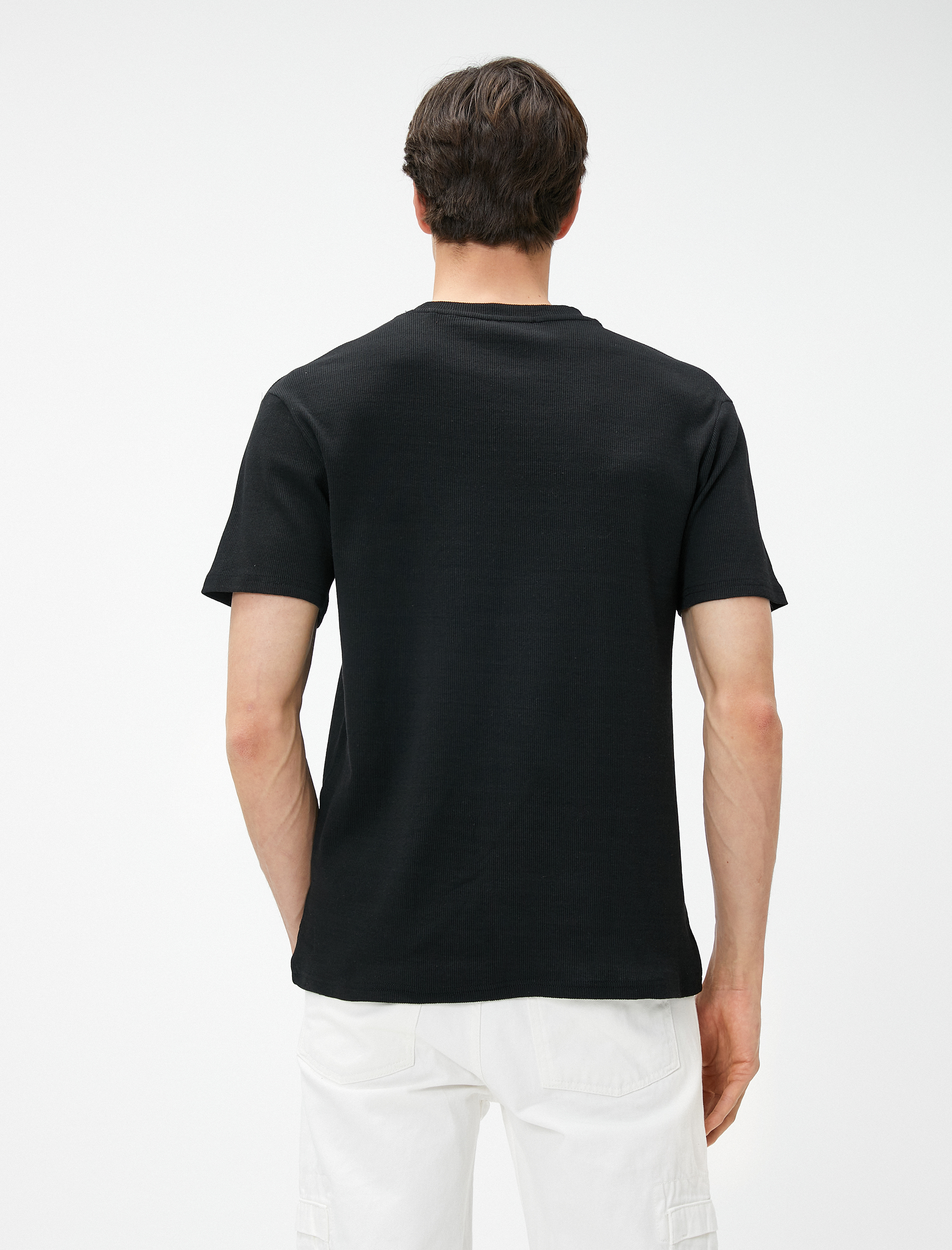   Kaşkorse Tişört İşlemeli Kısa Kollu Bisiklet Yaka