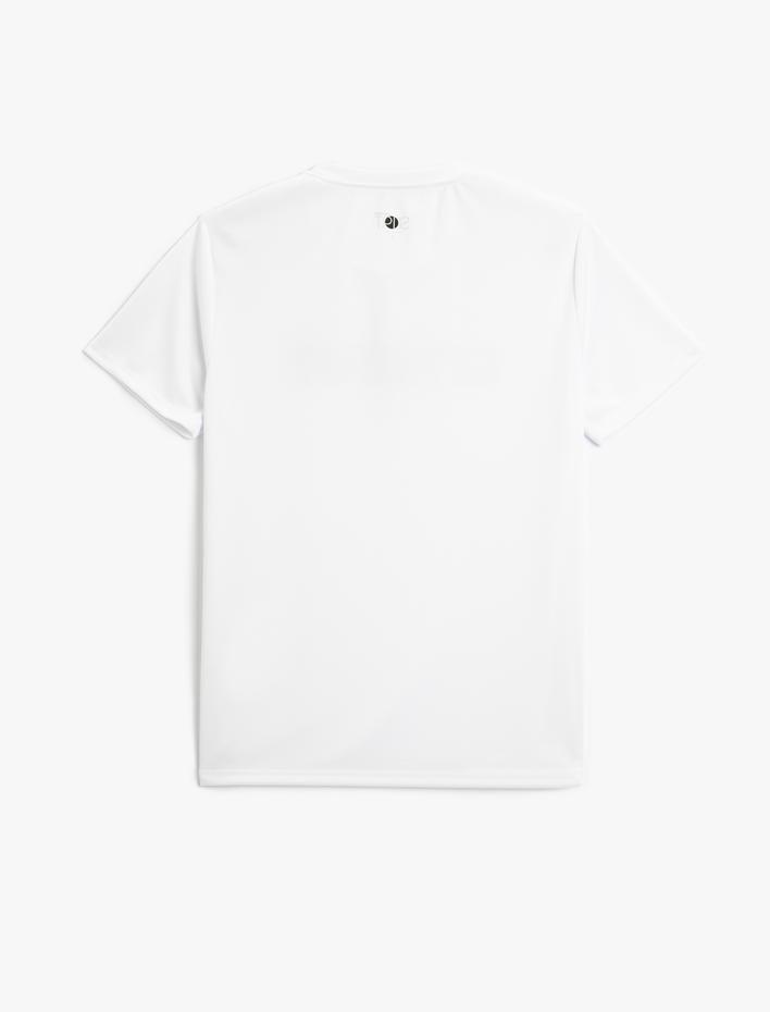  Spor Tişört Slogan Baskılı Bisiklet Yaka Kısa Kollu