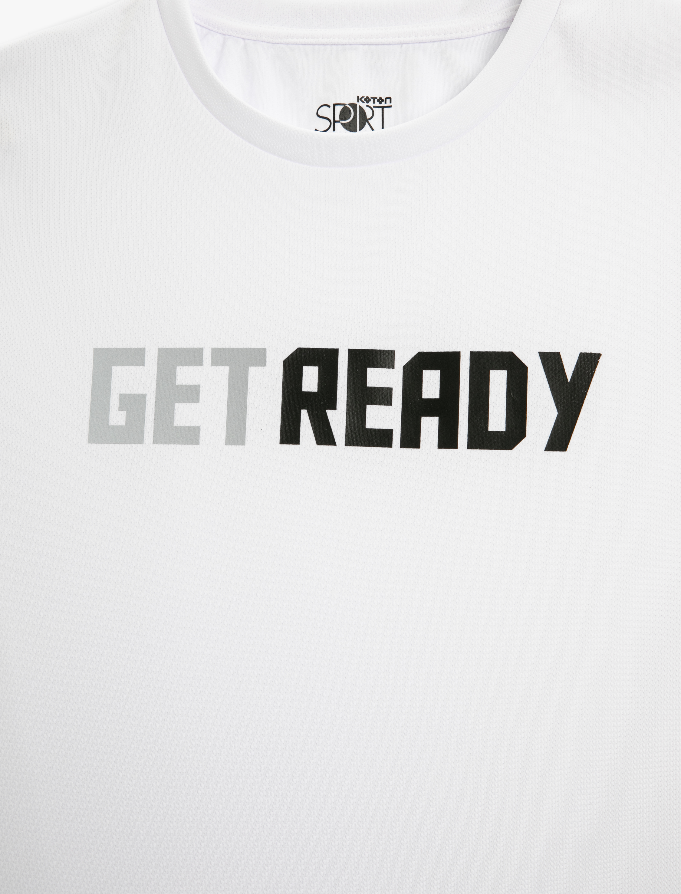   Spor Tişört Slogan Baskılı Bisiklet Yaka Kısa Kollu