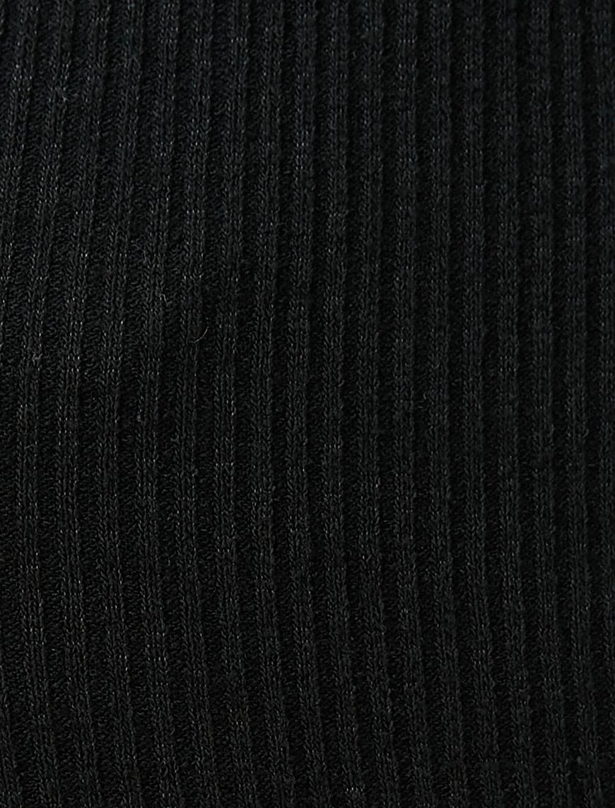   Halter Yaka Bluz Püsküllü Asimetrik Kesim Fitilli