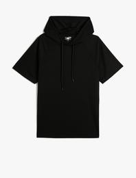 Basic Spor Tişört Kapşonlu Reglan Kollu