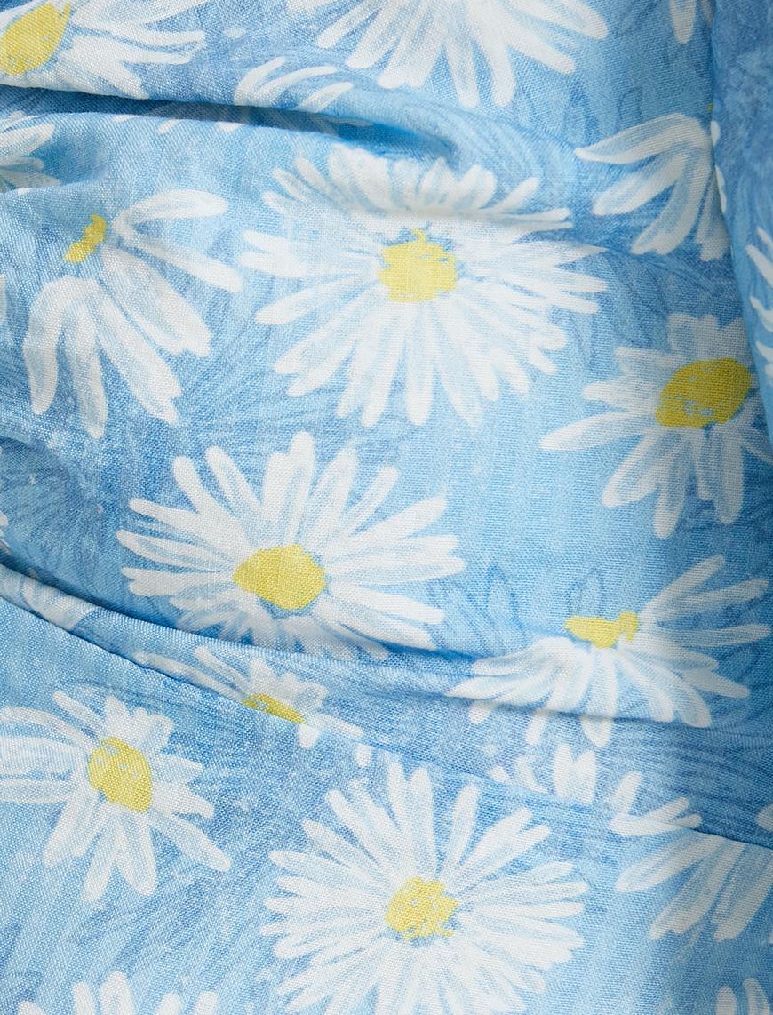   Papatyalı Yaka Detaylı Crop Bluz