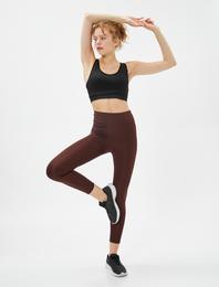 Parlak Yoga Taytı Şardonlu Belli Dikiş Detaylı