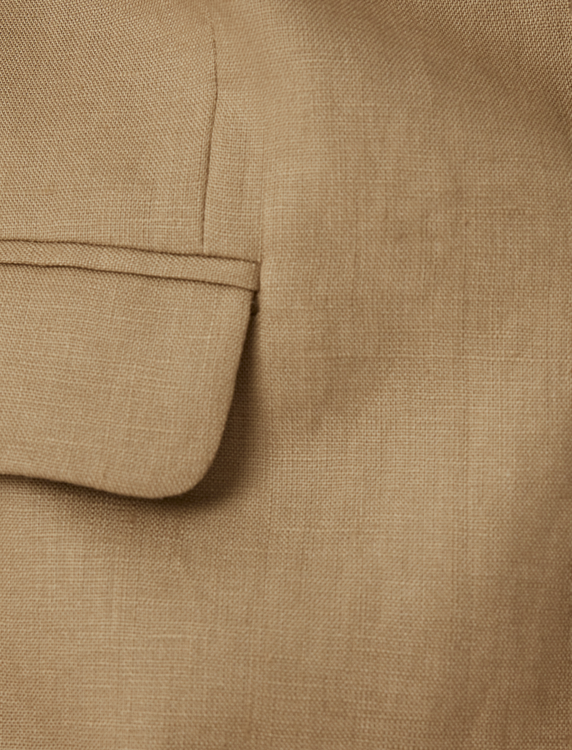 Keten Ceket Blazer Slim Fit Düğmeli Cep Detaylı