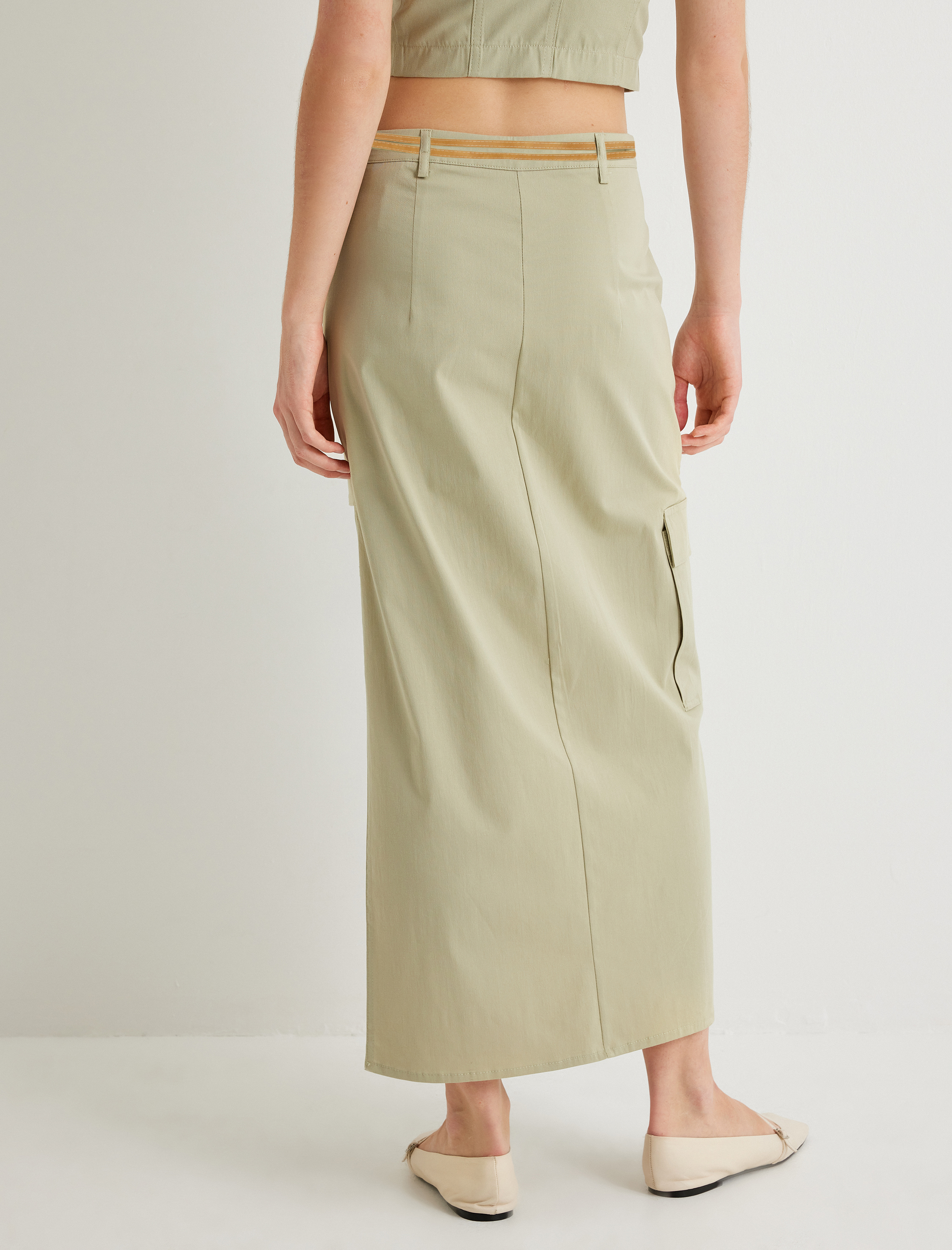   Koton X Sima Tarkan - Midi Boy Asimetrik Etek Cepli Standart Bel