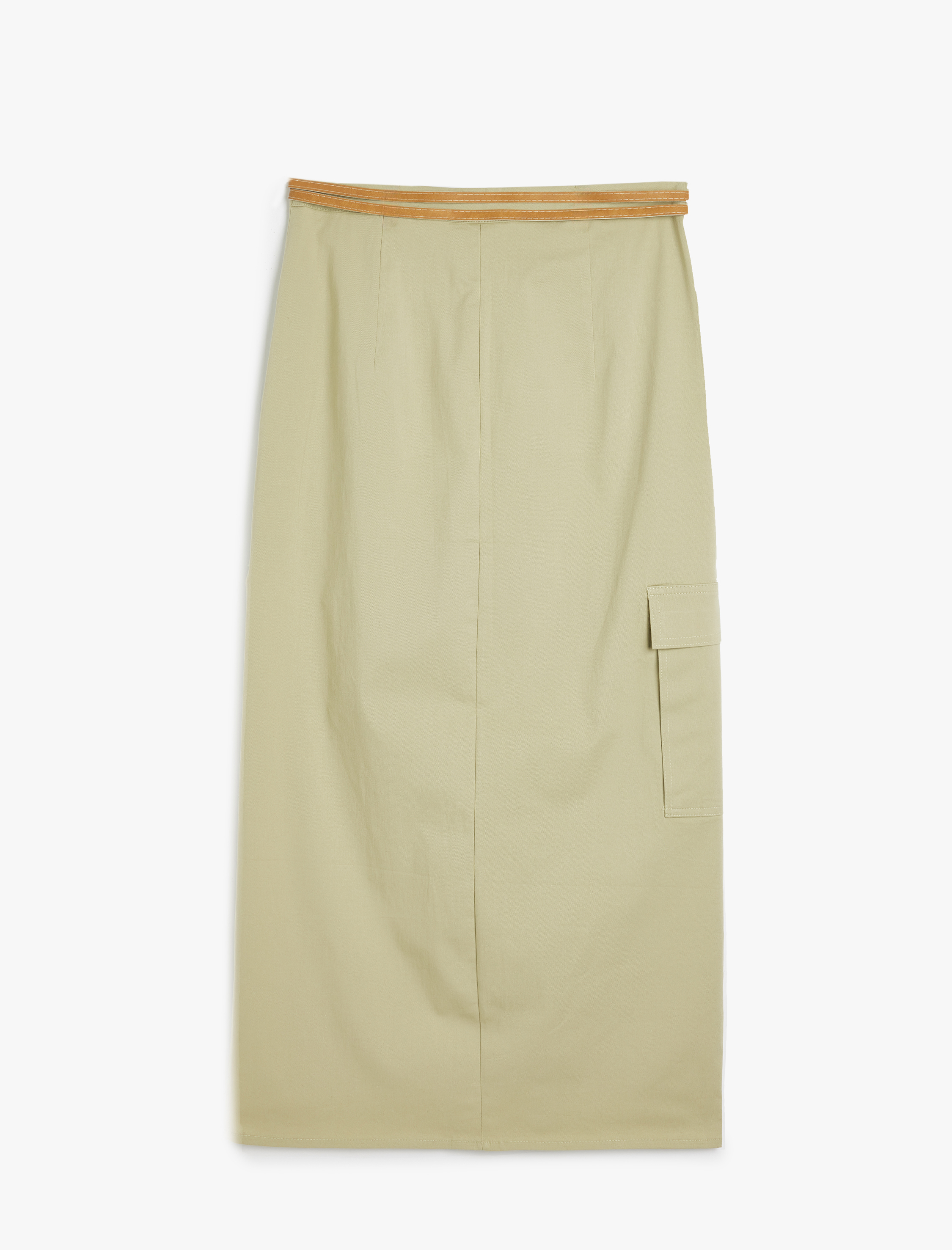   Koton X Sima Tarkan - Midi Boy Asimetrik Etek Cepli Standart Bel