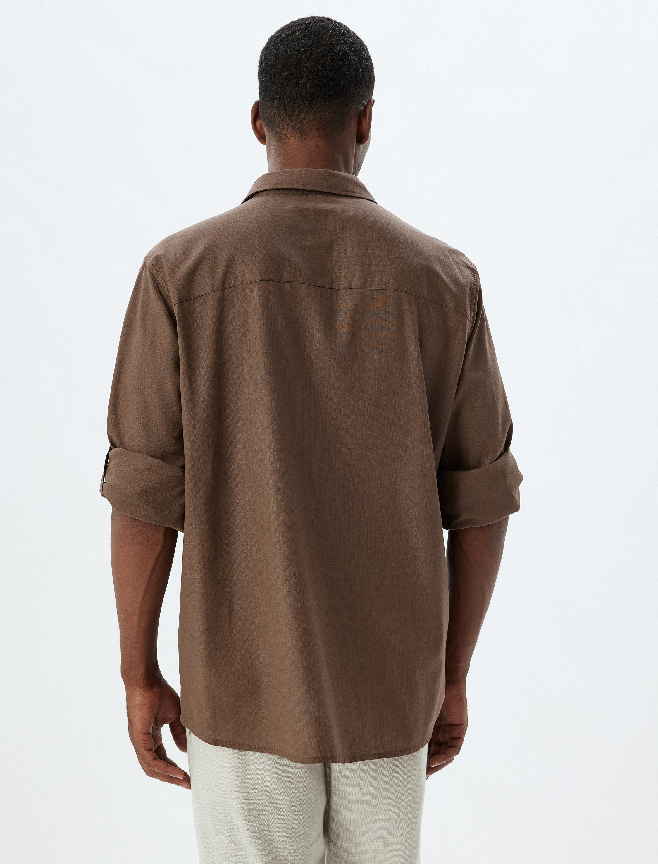   Klasik Gömlek Uzun Kollu Düğmeli Kol Detaylı Pamuklu Regular Fit