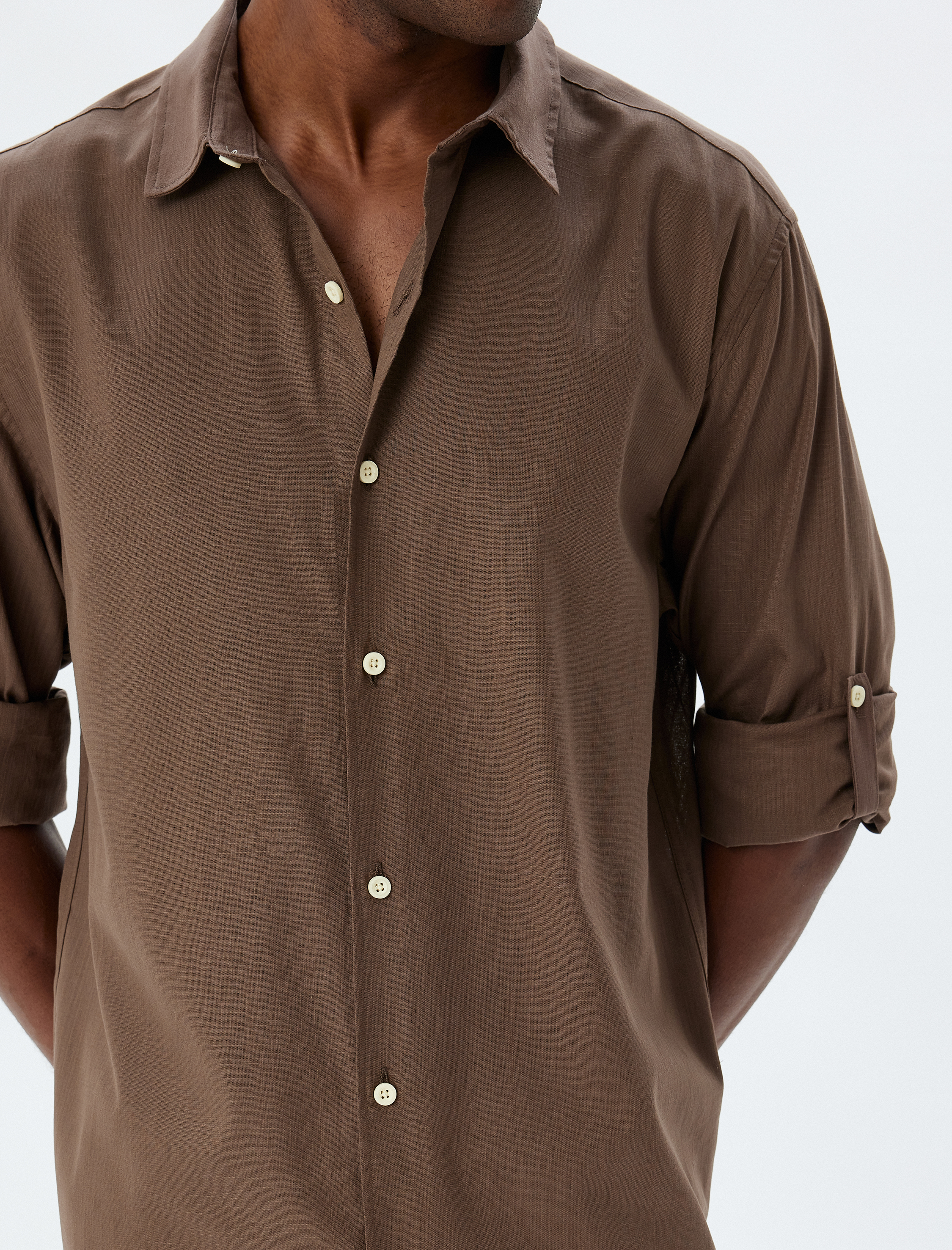   Klasik Gömlek Uzun Kollu Düğmeli Kol Detaylı Pamuklu Regular Fit