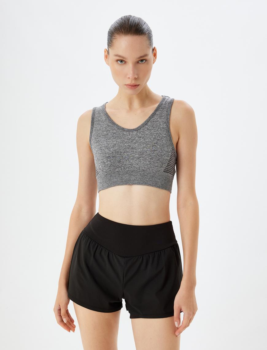   Sırt Detaylı U Yaka Slim Fit Sporcu Sütyeni