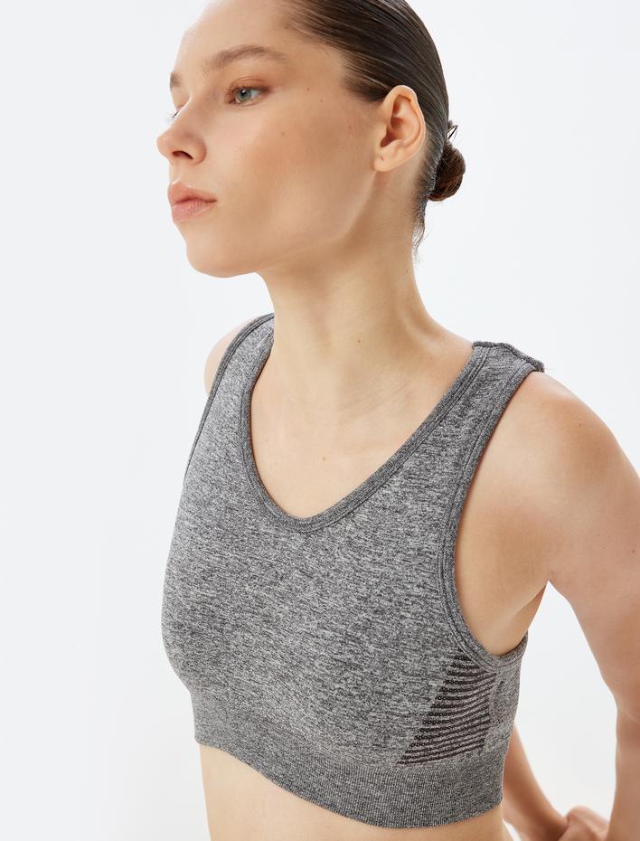  Sırt Detaylı U Yaka Slim Fit Sporcu Sütyeni