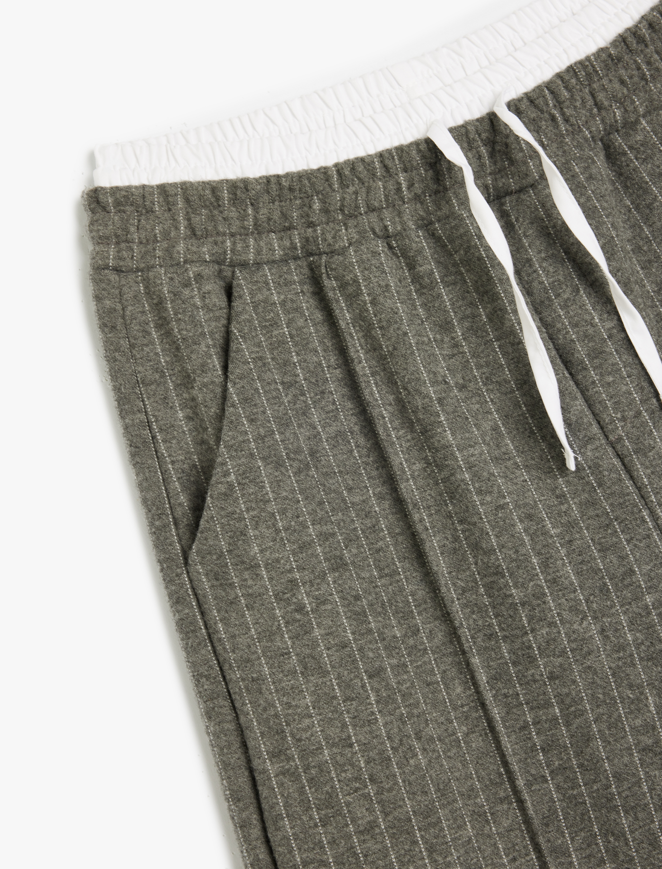  Kız Çocuk Bol Paça Pantolon Cep Detaylı Çift Bel Detaylı