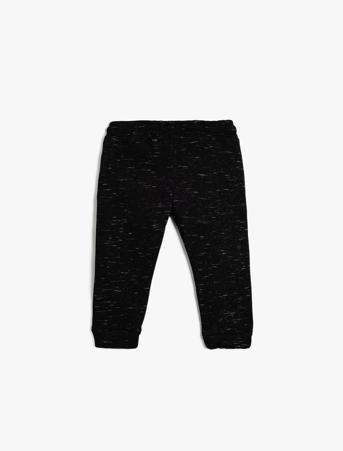 Erkek Bebek Beli Bağlamalı Pamuklu Şardonlu Eşofman Altı