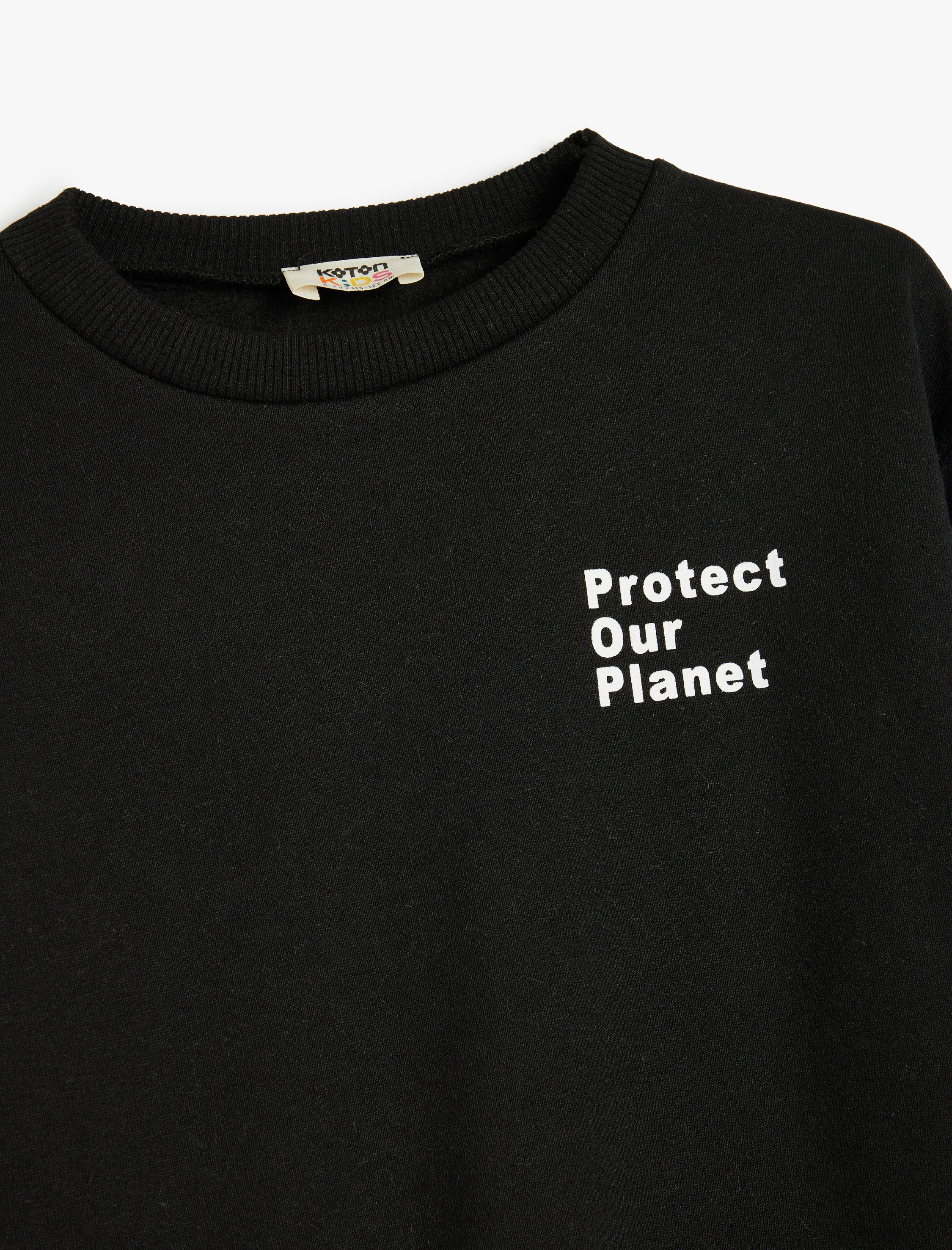  Erkek Çocuk Slogan Baskılı Uzun Kollu Şardonlu Sweatshirt