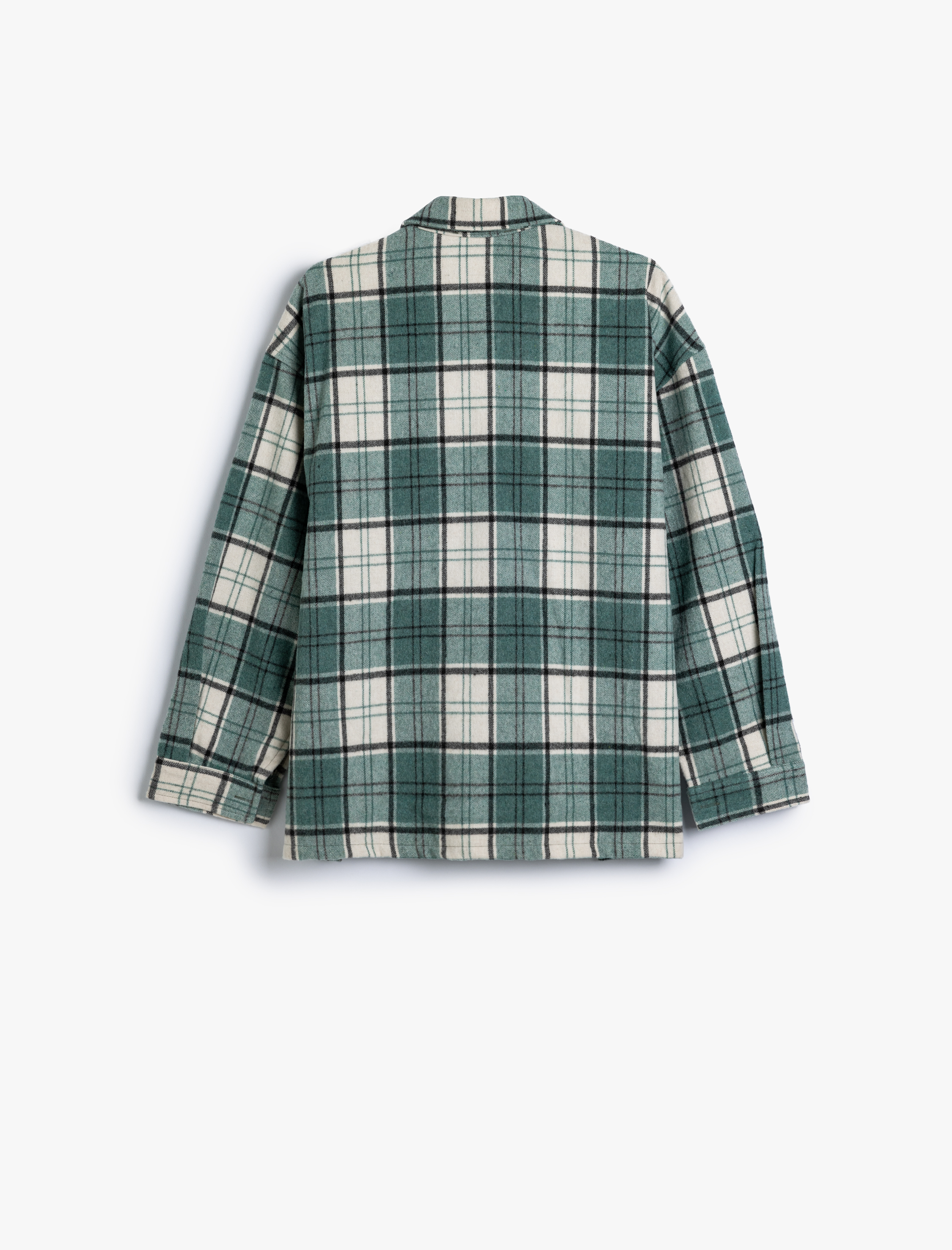   Oversize Oduncu Gömleği Uzun Kollu Cep Detaylı Klasik Yaka Düğmeli