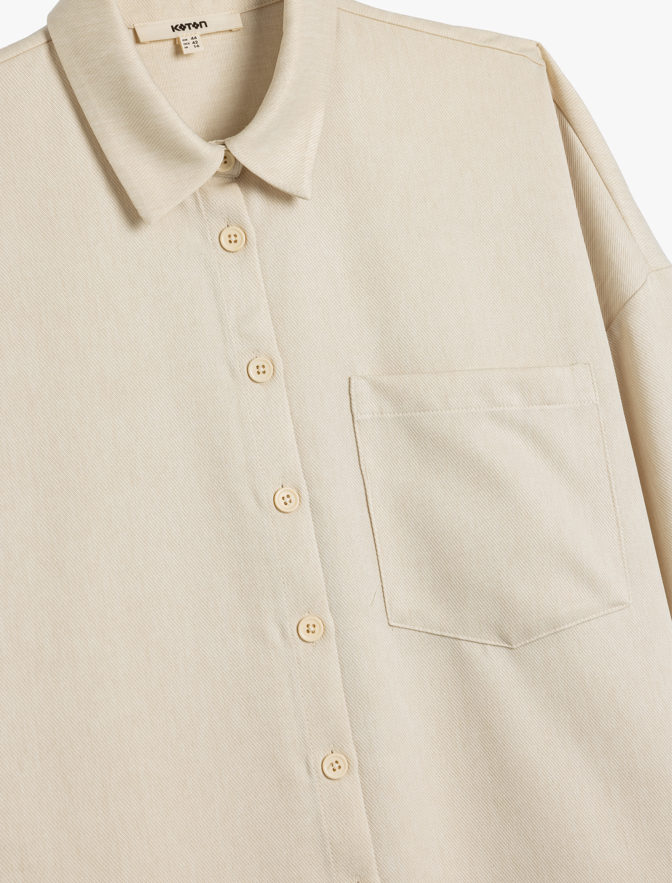   Oversize Gömlek Uzun Kollu Tek Cep Detaylı