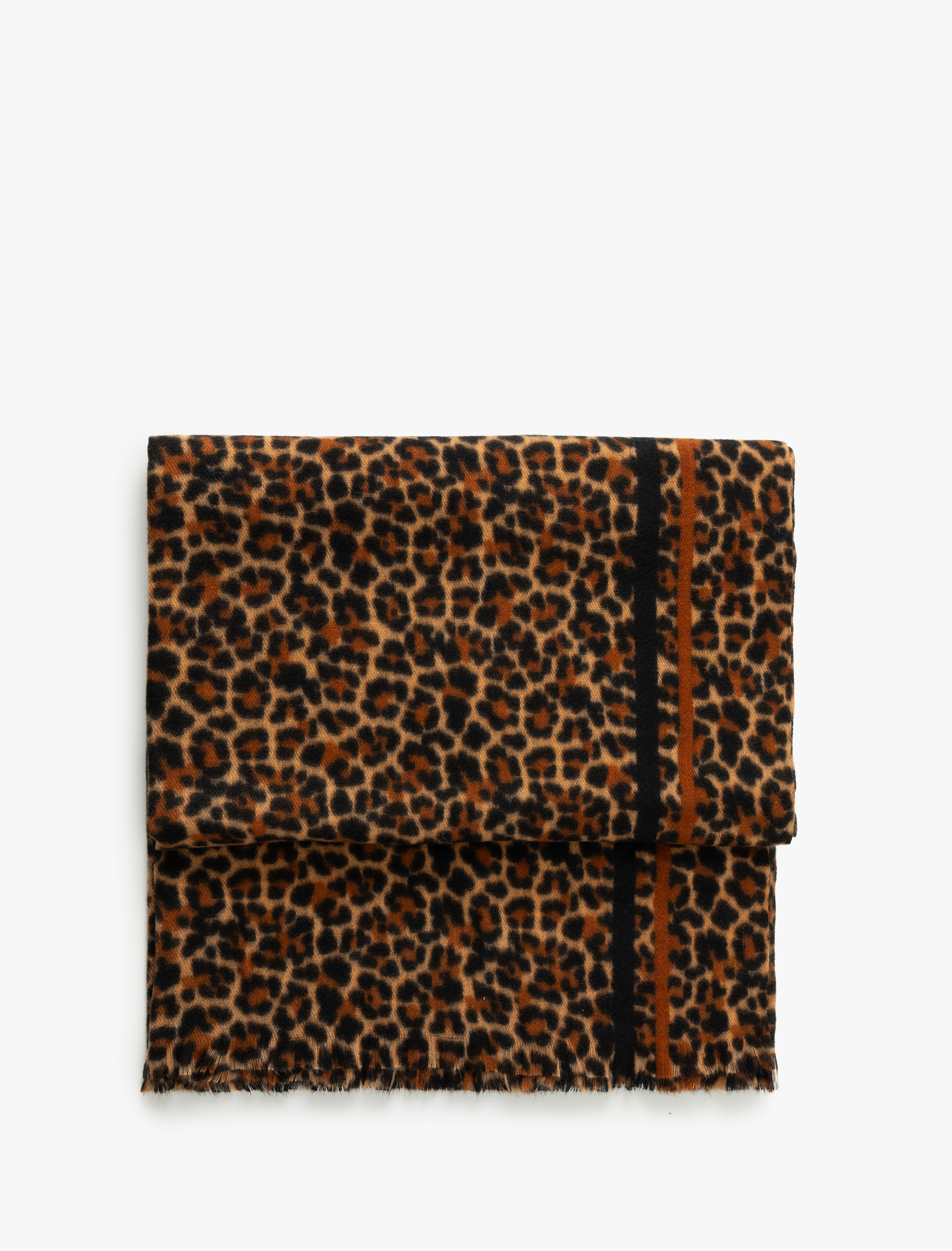  Kadın Uzun Atkı Desenli Şerit Detaylı Yumuşak Dokulu