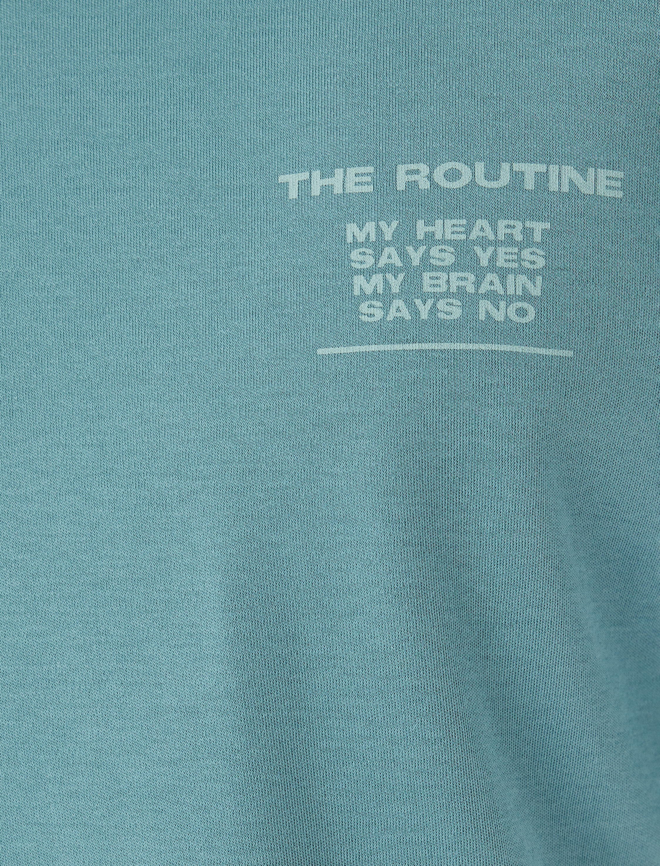   Pamuklu Bisiklet Yaka Kısa Kollu Oversize Slogan Baskılı Tişört