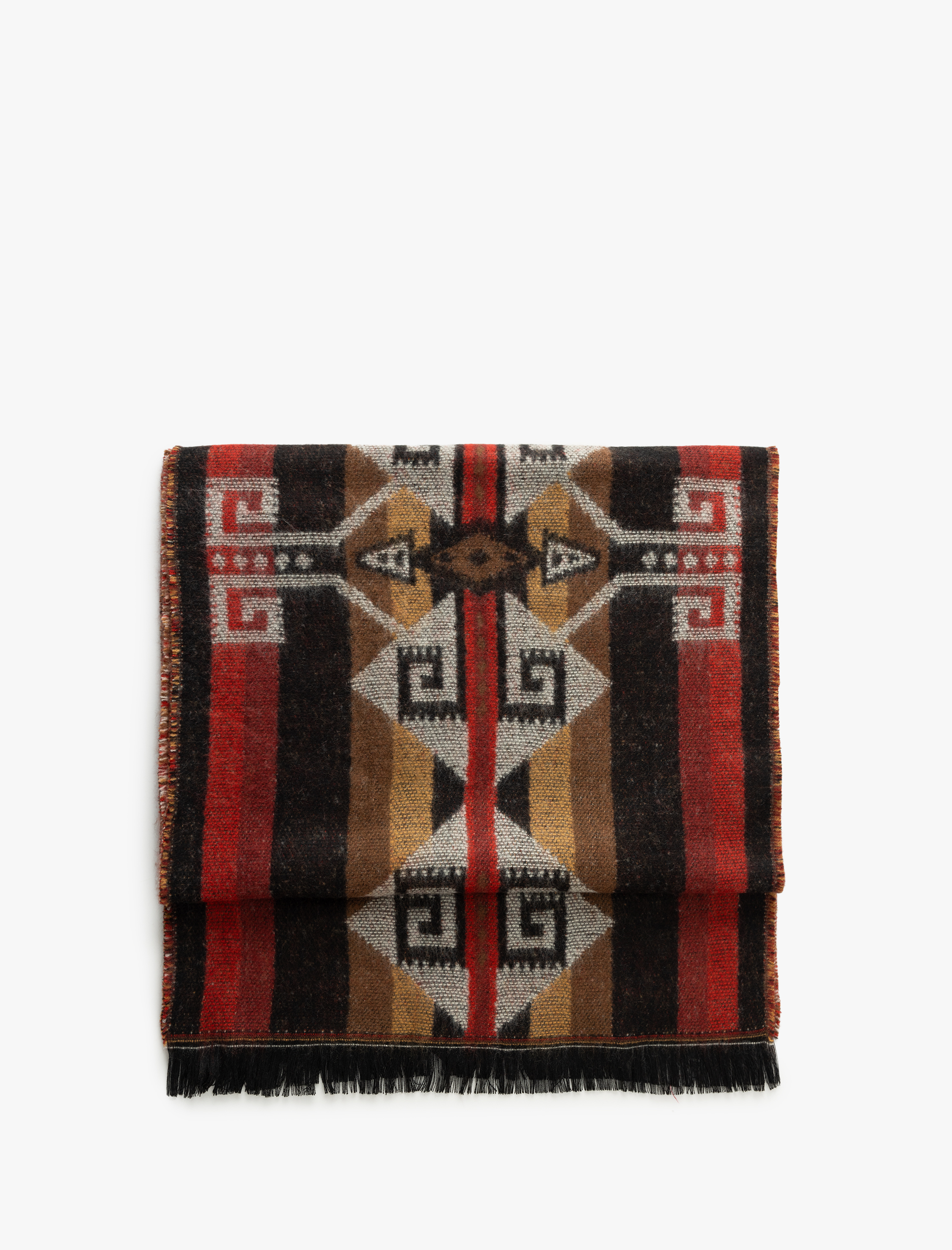  Kadın Uzun Atkı Etnik Desenli Püsküllü