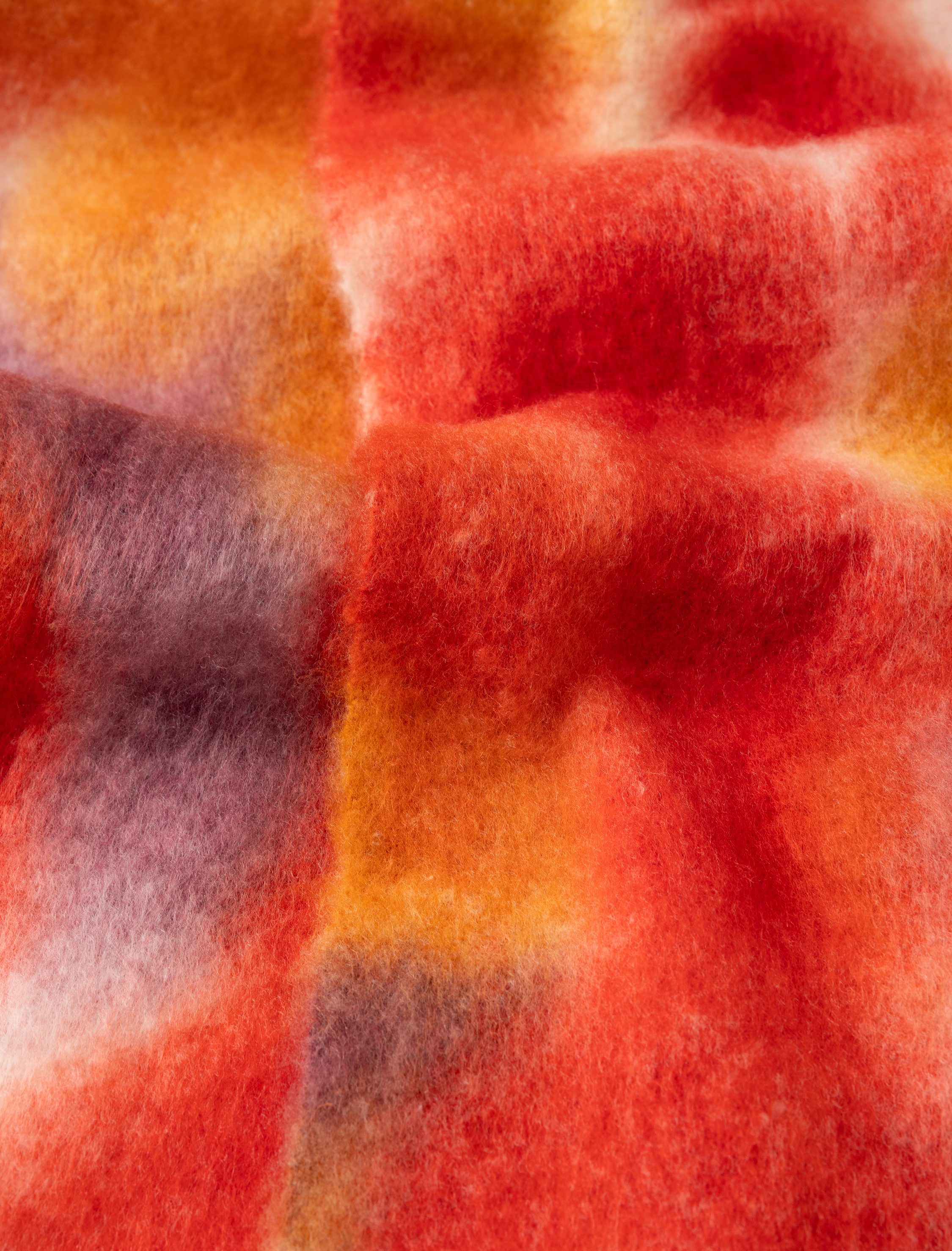  Kadın Uzun Atkı Püskül Detaylı Soyut Desenli Yumuşak Dokulu