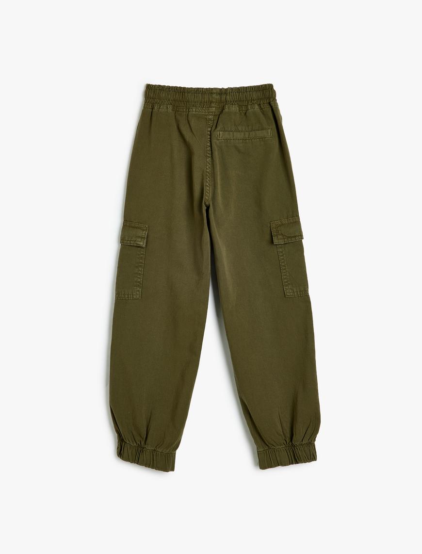  Erkek Çocuk Kot Pantolon Beli ve Paçası Lastikli Pamuklu - Jegging Jean