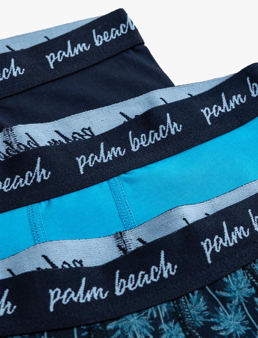   Slim Fit Desenli Pamuklu 3'lü Boxer Seti