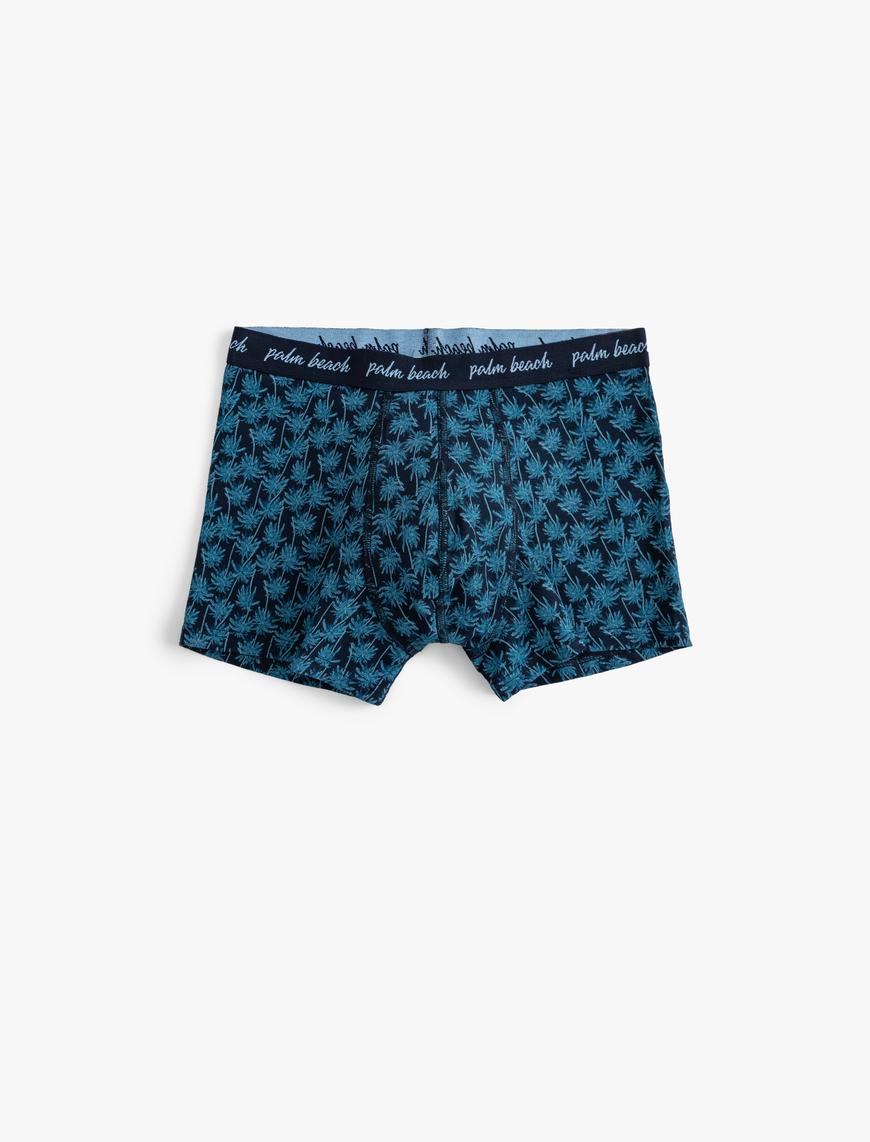   Slim Fit Desenli Pamuklu 3'lü Boxer Seti