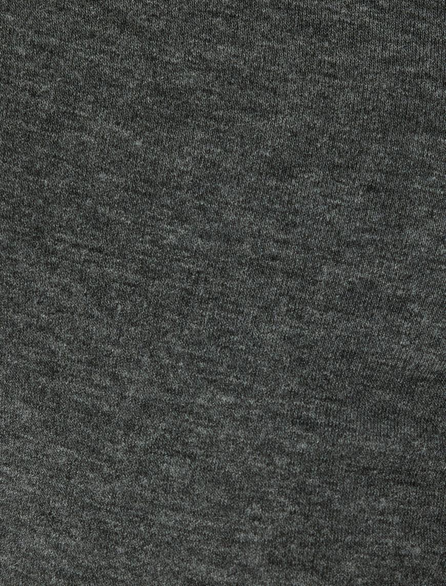   Uzun Kollu Bluz Drapeli Kayık Yaka Omzu Açık Slim Fit