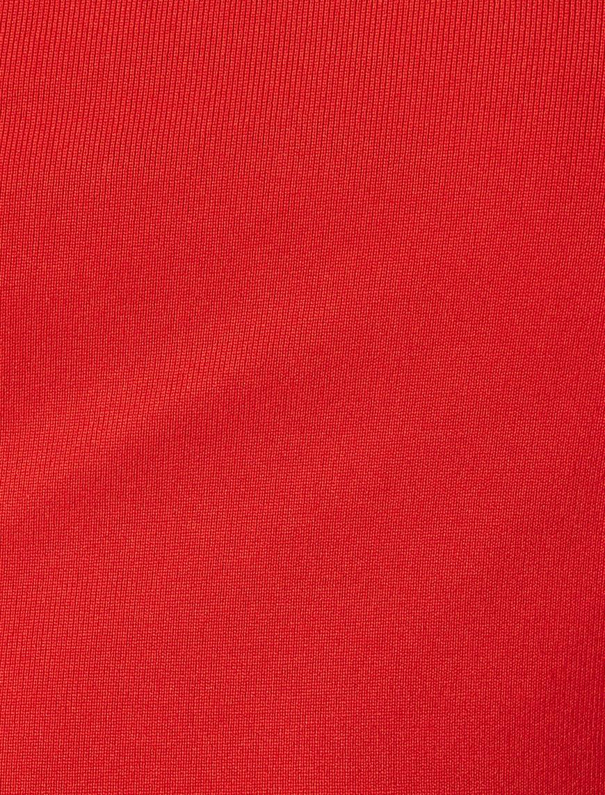   Tek Omuz Bluz Asimetrik Yaka Drapeli Uzun Kollu Slim Fit